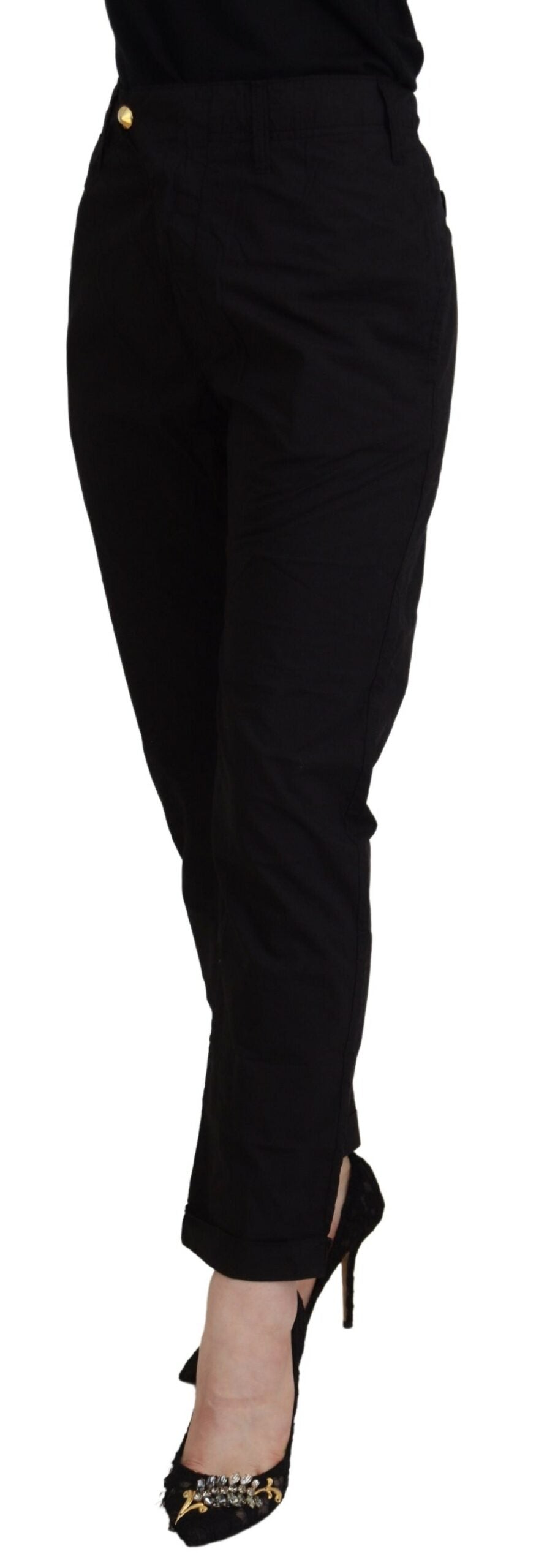 CYCLE Black Cotton Baggy High Waist Women Pants | Regal Royce