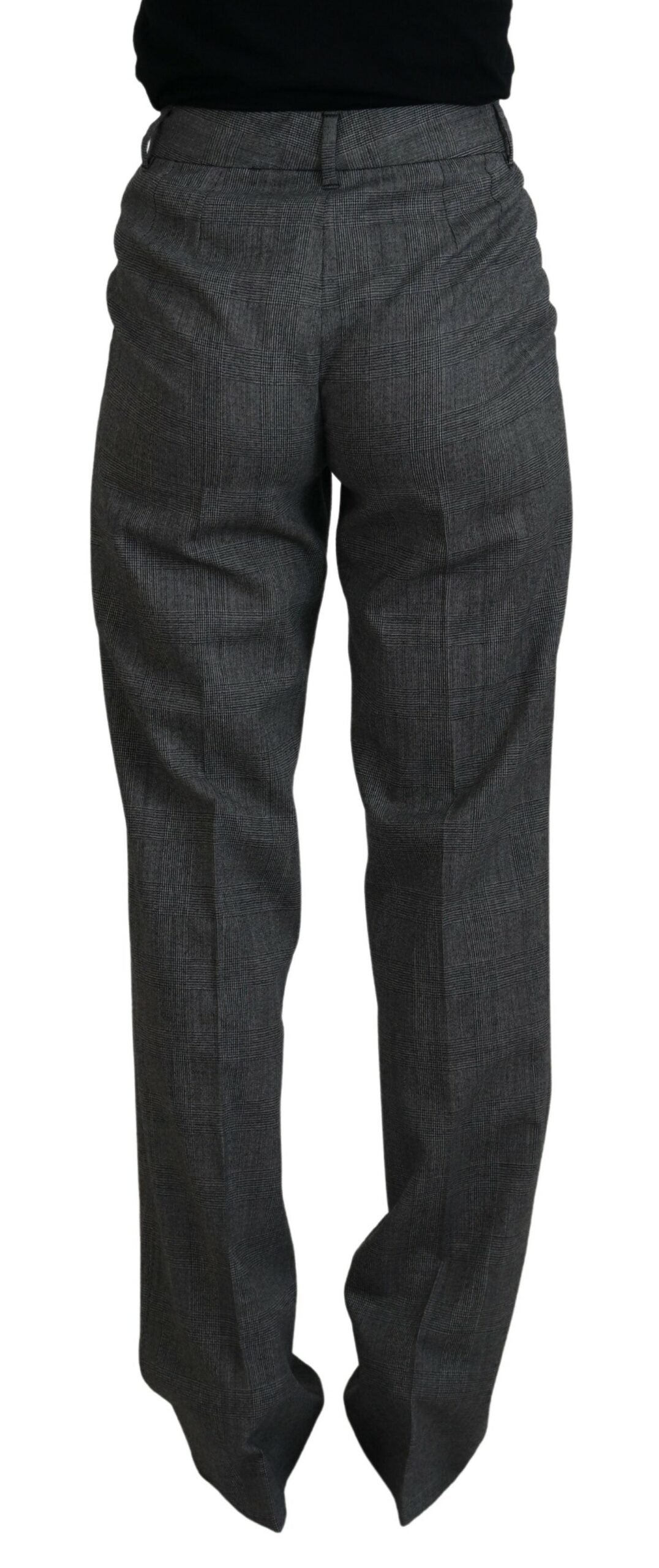 Dolce & Gabbana Gray High Waist Women Wool Pants | Regal Royce