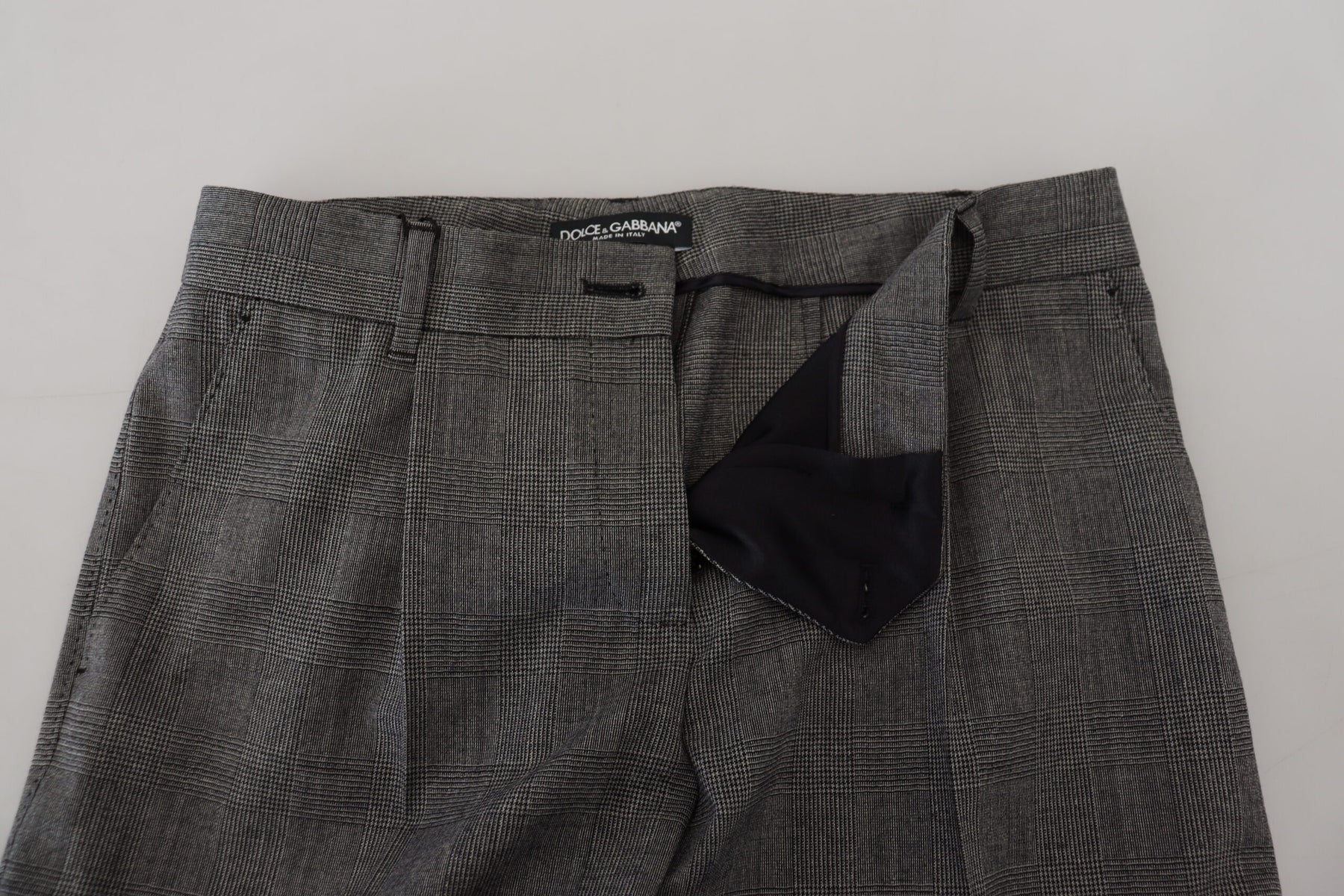 Dolce & Gabbana Gray High Waist Women Wool Pants | Regal Royce