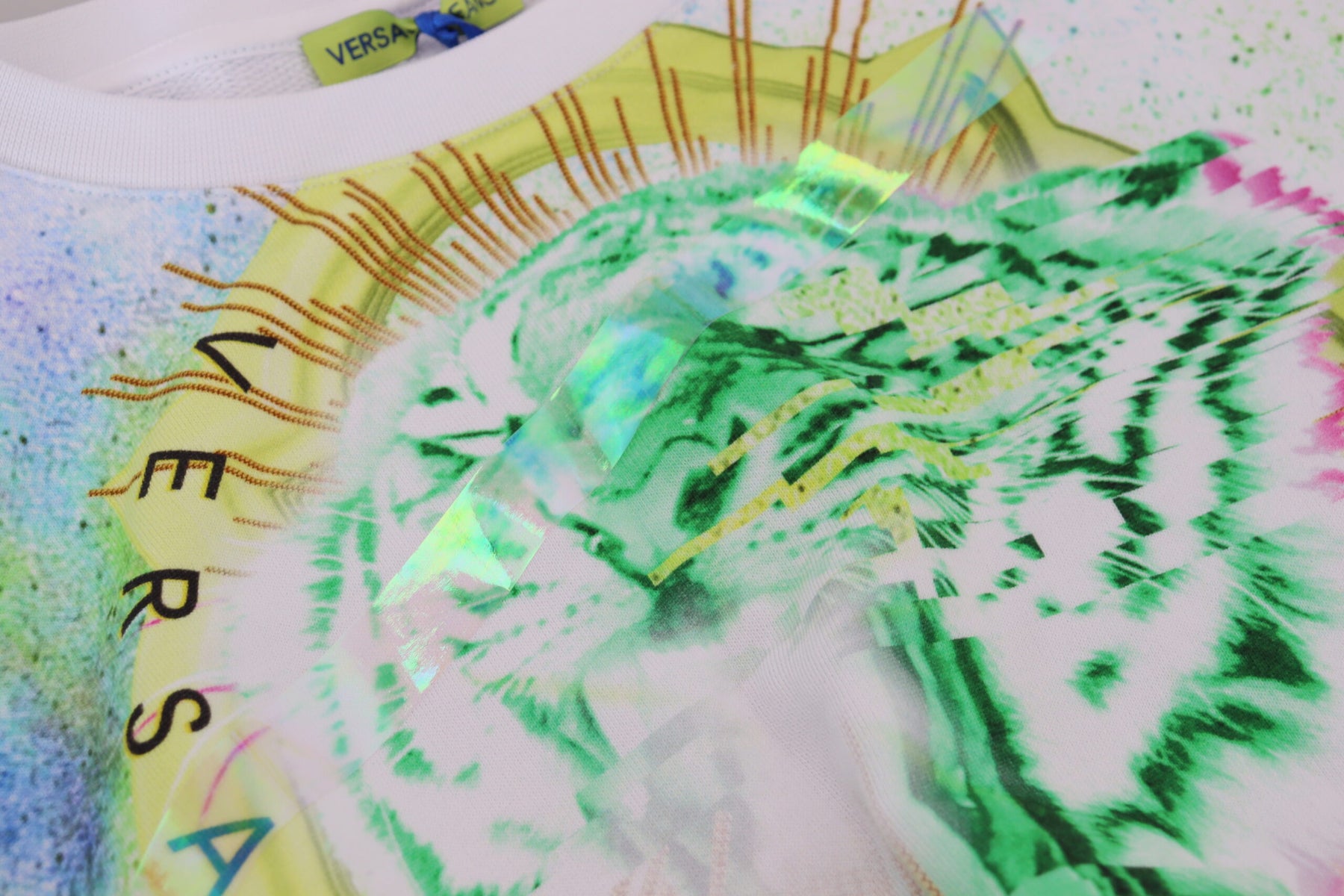 Versace Jeans White Graphic Print Long Sleeves Sweater | Regal Royce