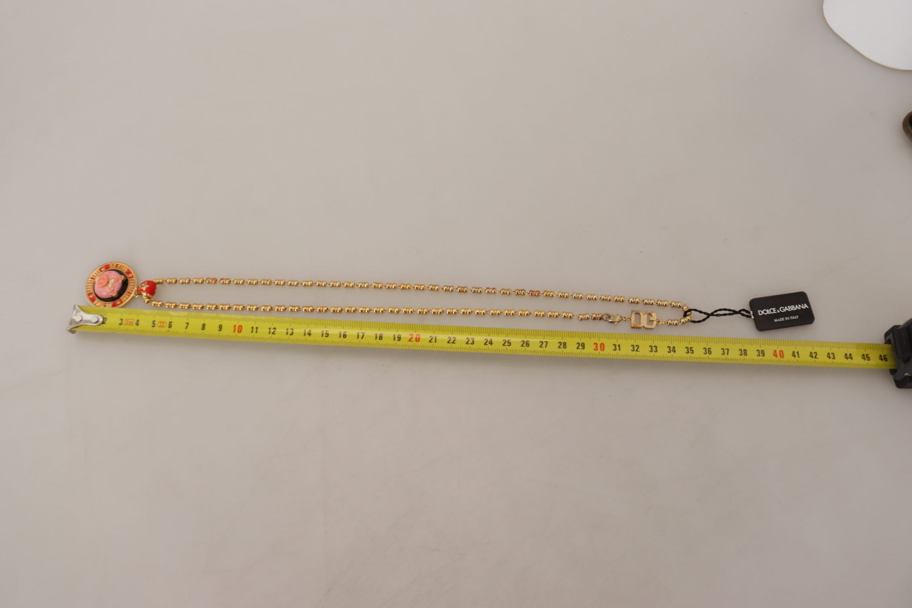 Dolce & Gabbana Gold Brass Chain SUPER PIG Pendant Logo Necklace | Regal Royce