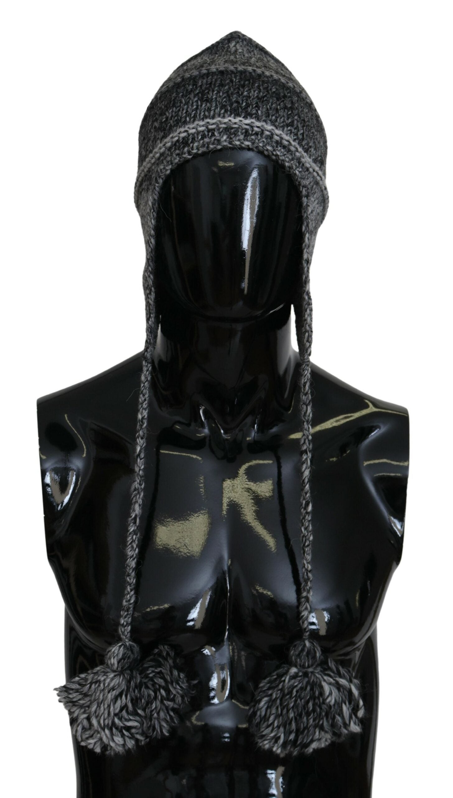 Dolce & Gabbana Gray Warm Fleece Ear Flaps Knit Beanie Hat | Regal Royce