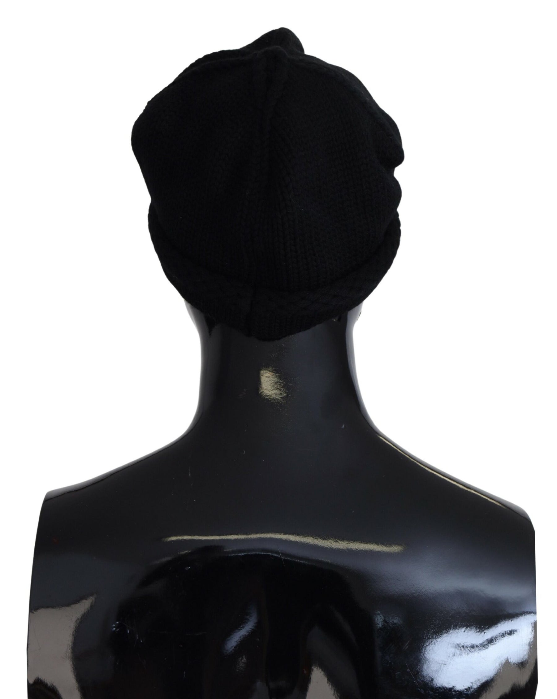Dolce & Gabbana Black Virgin Wool Women Winter Beanie Cap Hat | Regal Royce