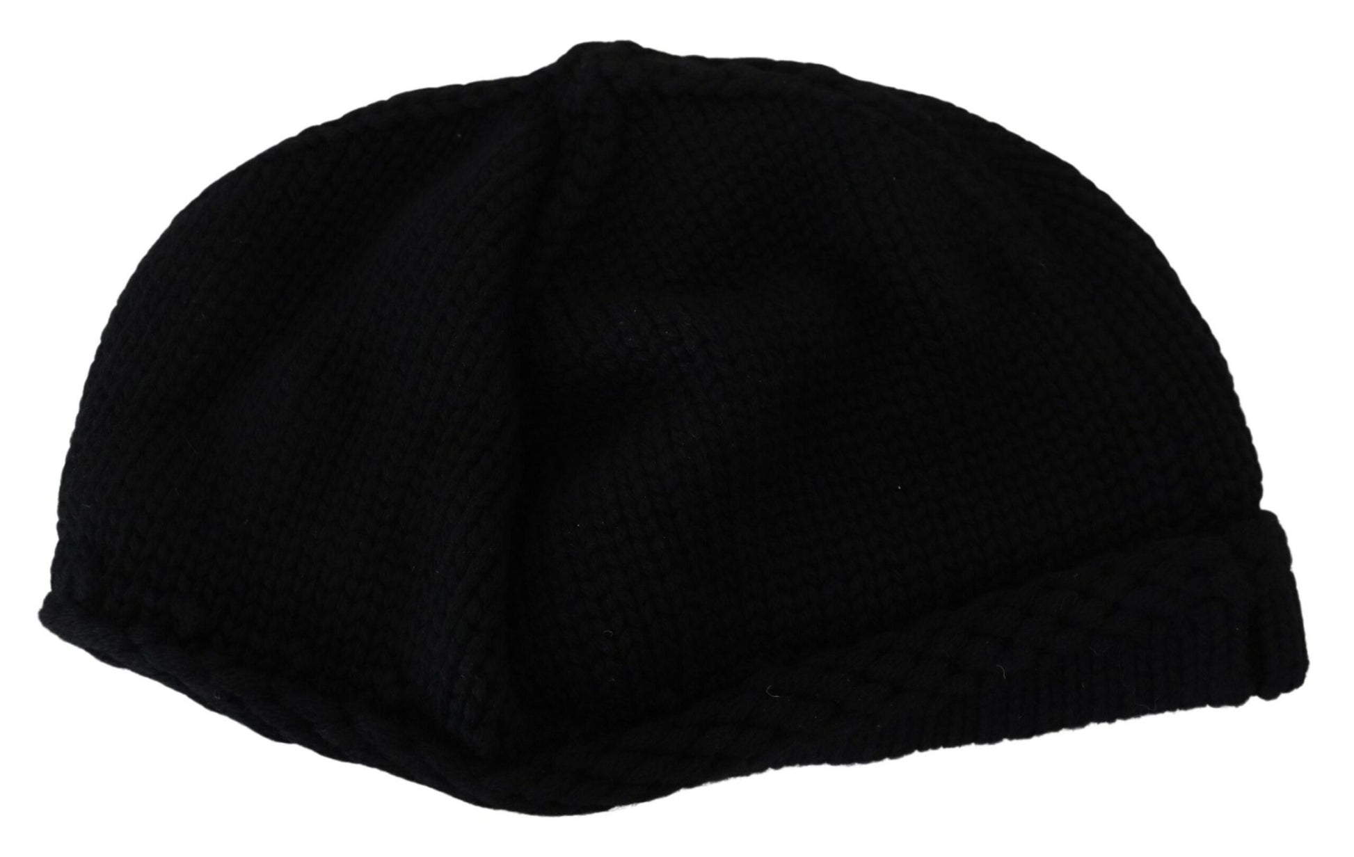 Dolce & Gabbana Black Virgin Wool Women Winter Beanie Cap Hat