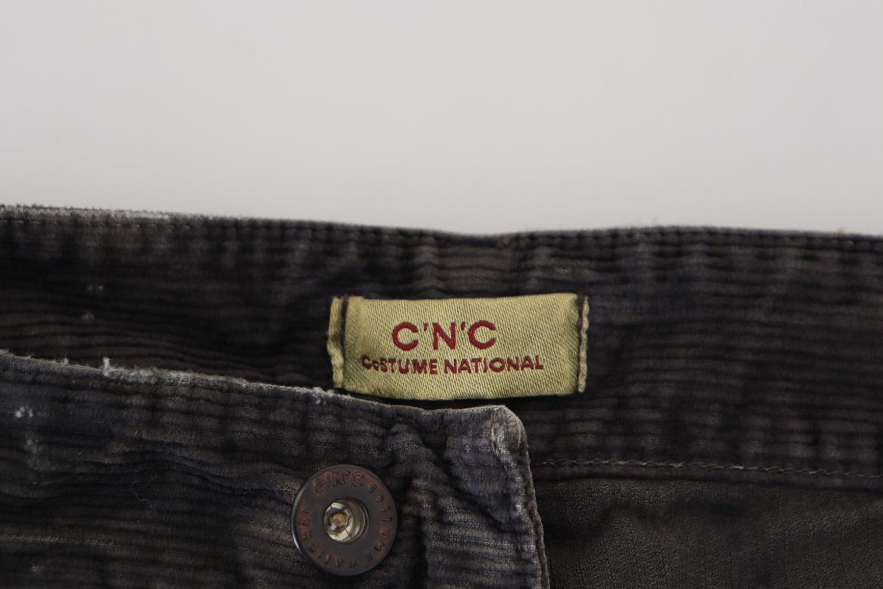 Costume National Gray Cotton Corduroy Men Casual Jeans | Regal Royce
