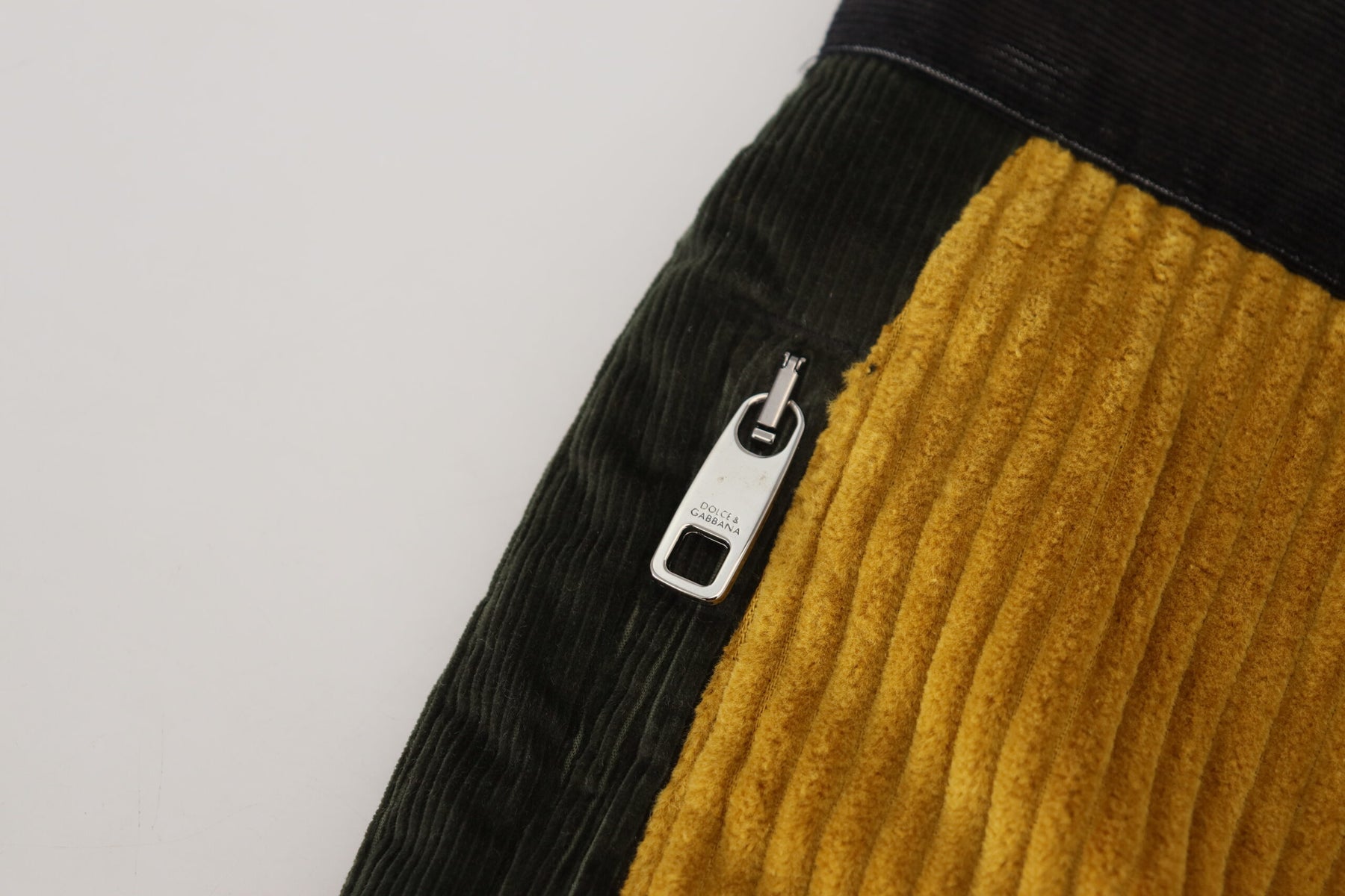 Dolce & Gabbana Black Yellow Cotton Men Pants | Regal Royce