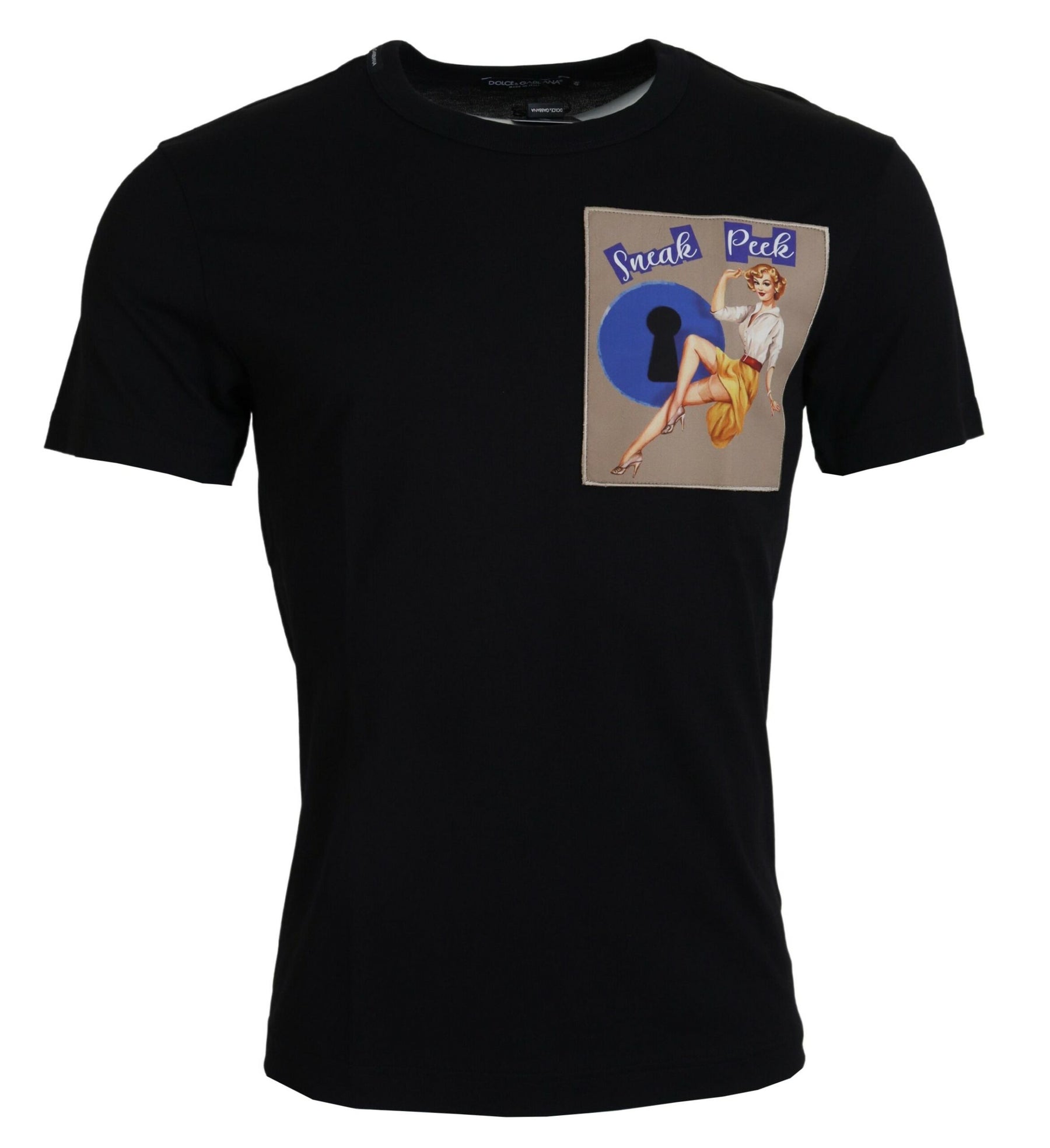 Dolce & Gabbana Black Sneak Peek Cotton Short Sleeve T-shirt | Regal Royce