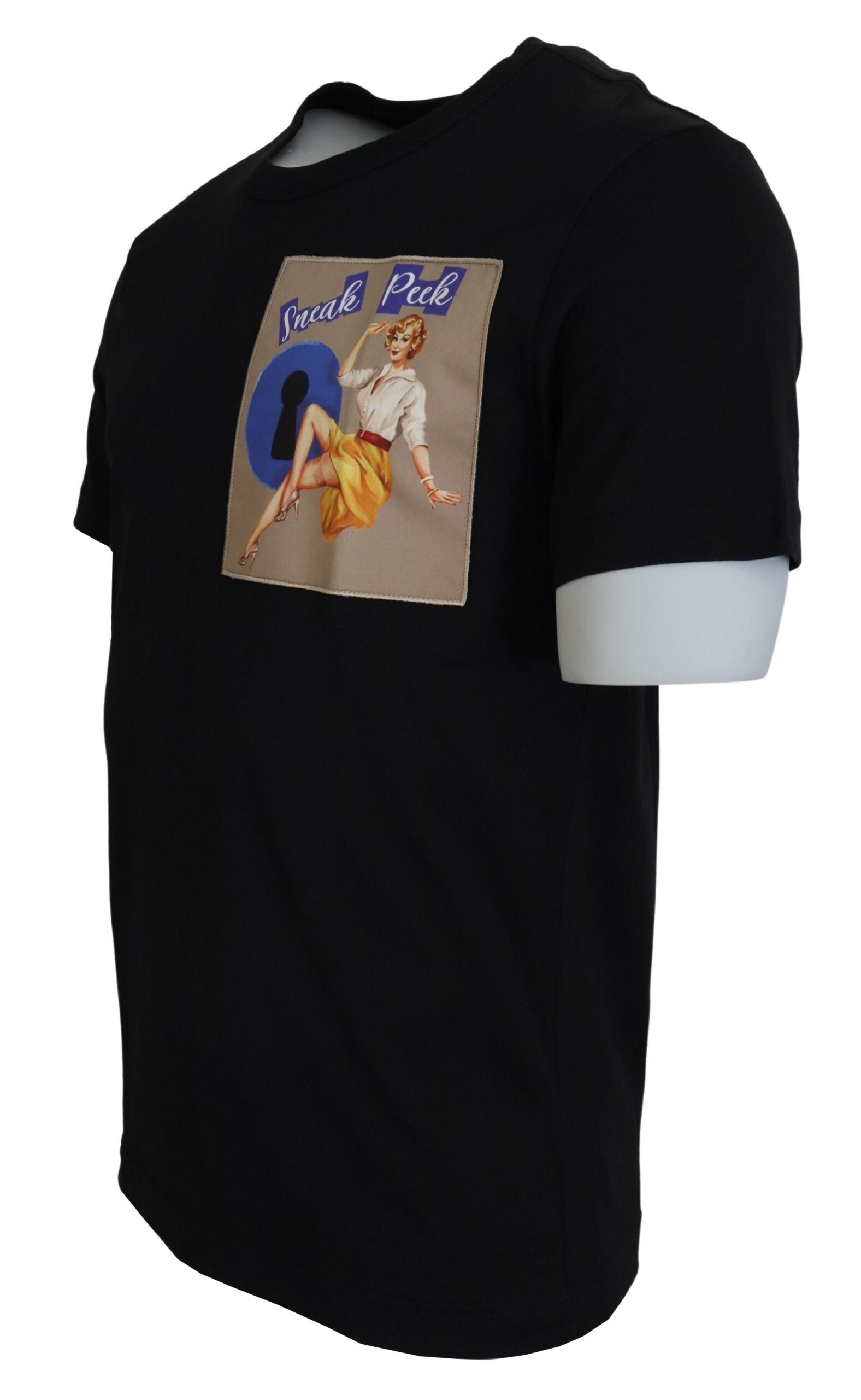 Dolce & Gabbana Black Sneak Peek Cotton Short Sleeve T-shirt | Regal Royce