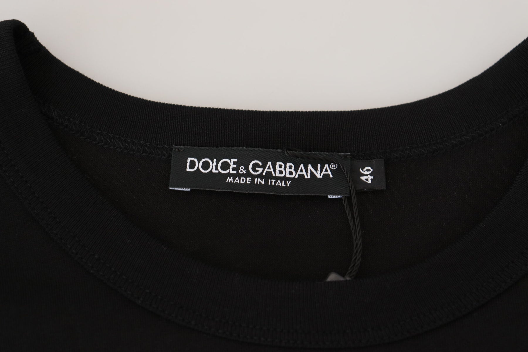 Dolce & Gabbana Black Sneak Peek Cotton Short Sleeve T-shirt | Regal Royce