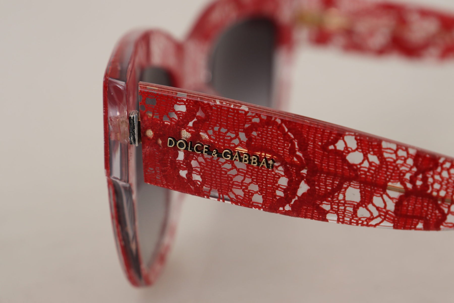 Dolce & Gabbana Red DG4231F Lace Acetate Rectangle Shades Sunglasses | Regal Royce