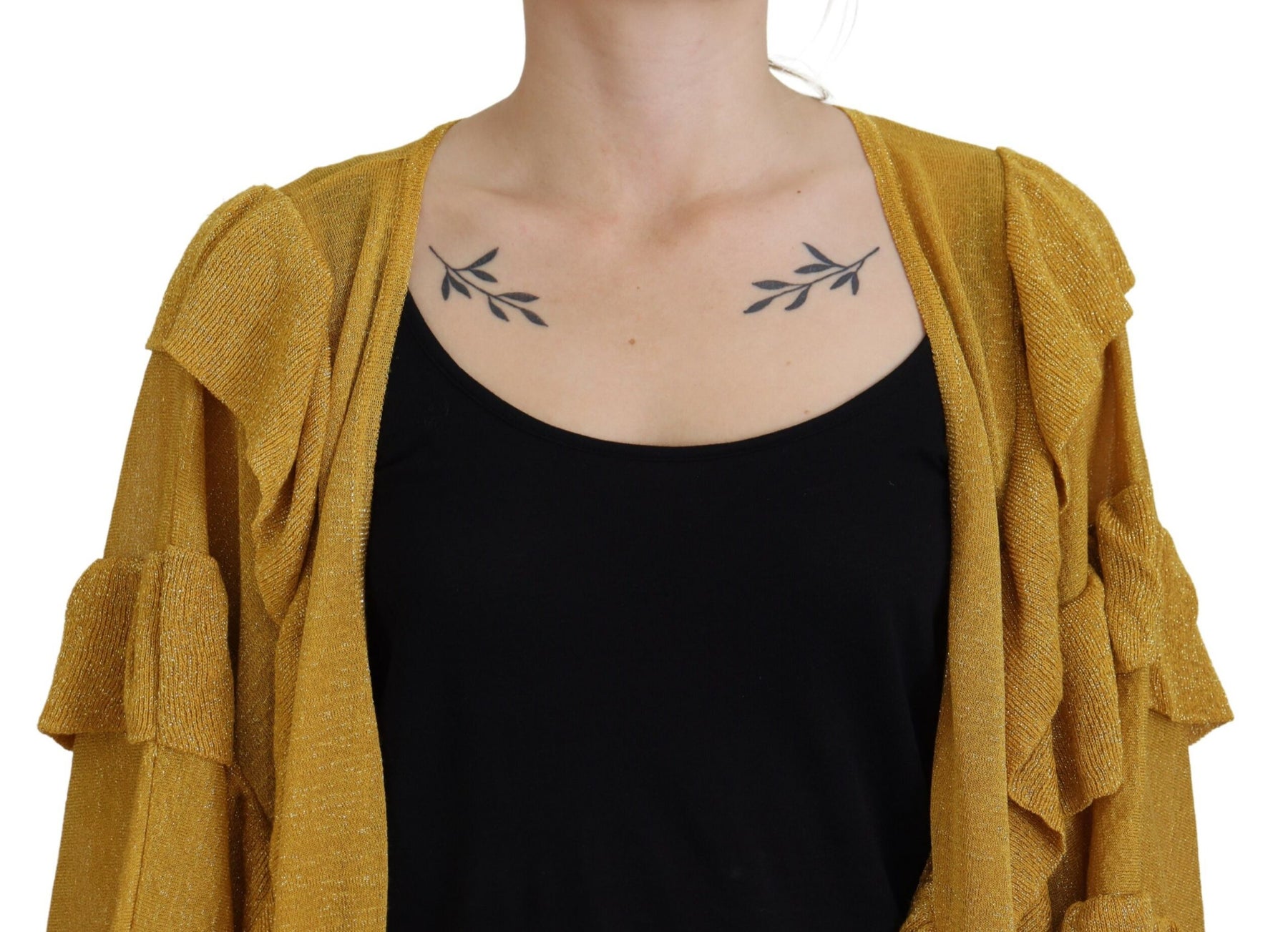 Aniye By Gold Long Sleeves Ruffled Women Cardigan Sweater | Regal Royce