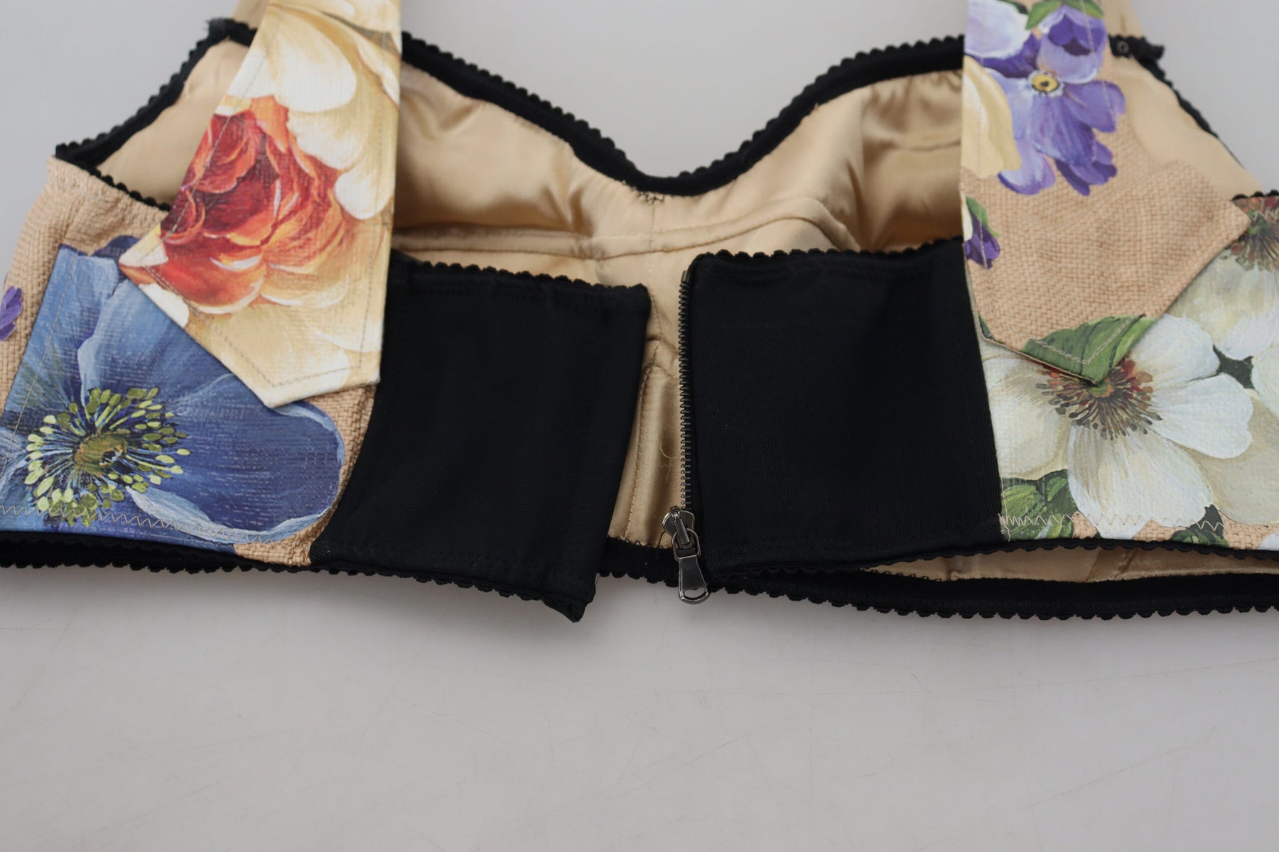 Dolce & Gabbana Multicolor Floral Cropped Bustier Corset Top | Regal Royce