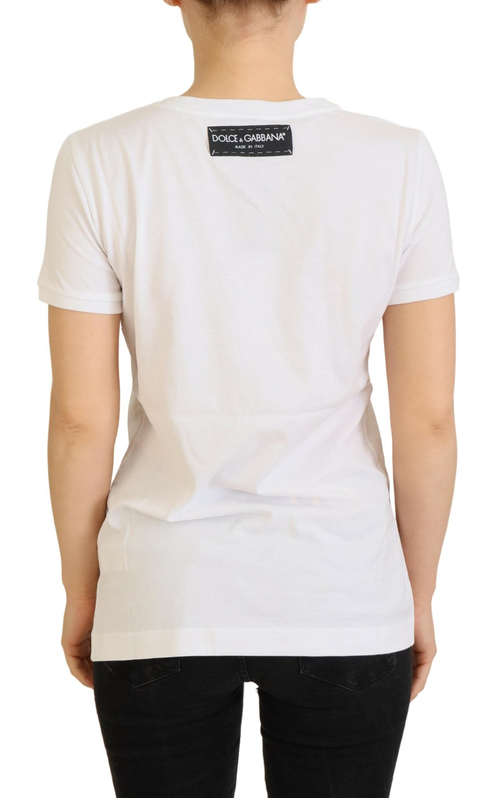 Dolce & Gabbana T-shirt Top White Textured Short Sleeve | Regal Royce