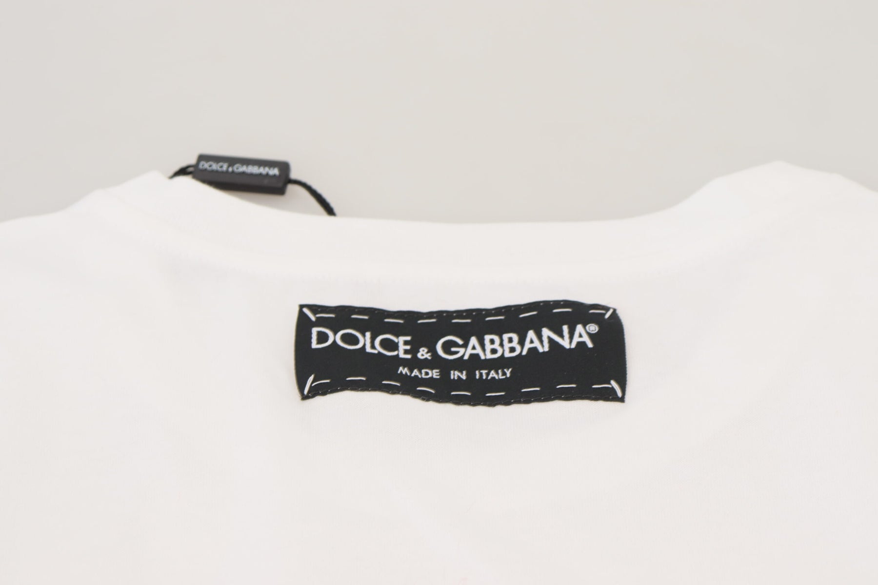 Dolce & Gabbana T-shirt Top White Textured Short Sleeve | Regal Royce