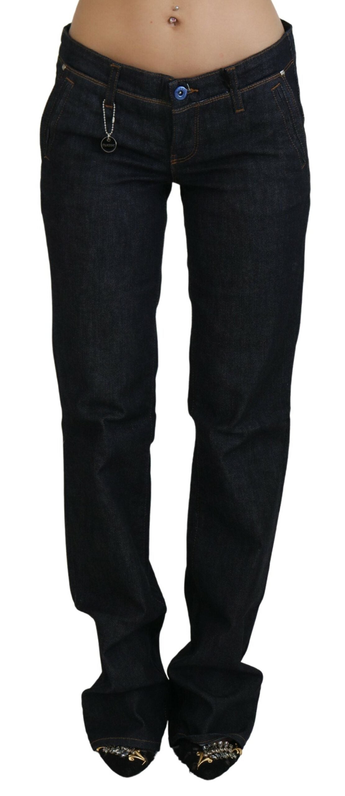 Costume National Blue Low Waist Straight Denim Pants Jeans | Regal Royce
