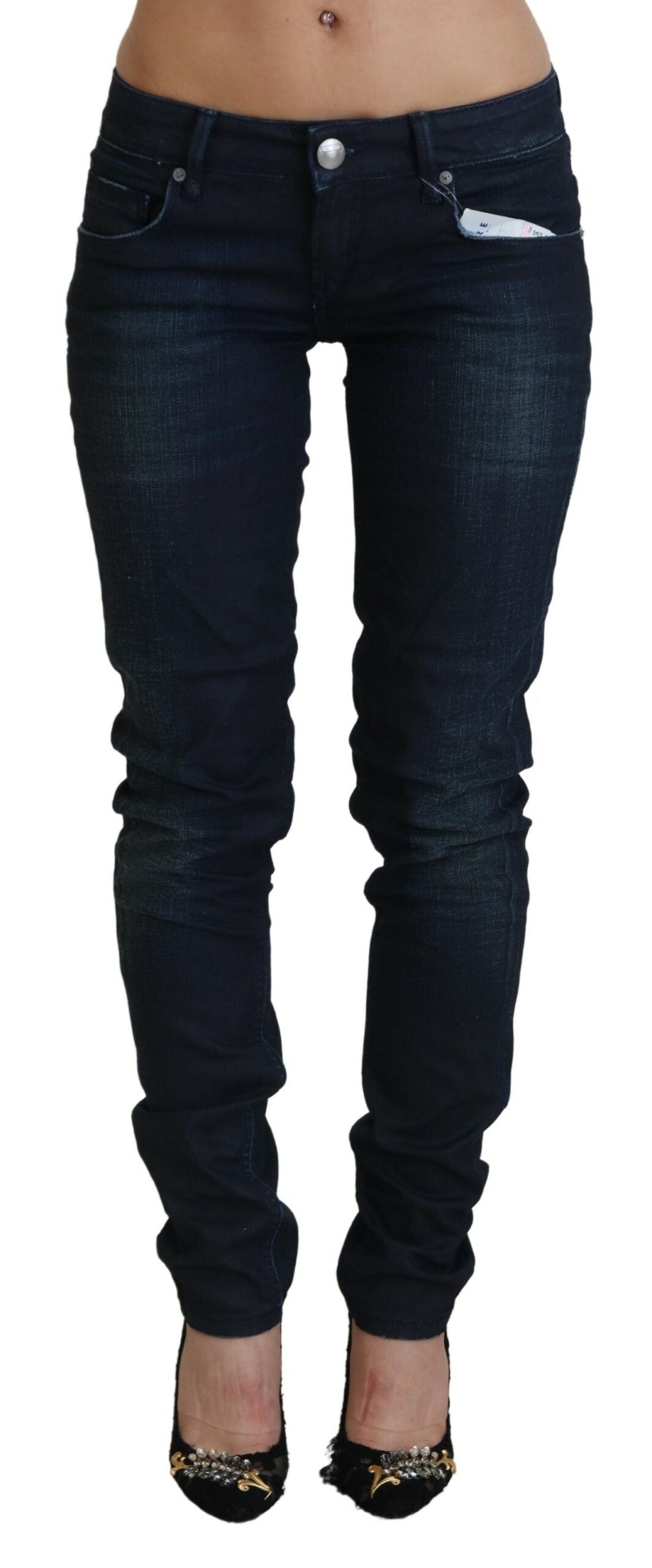 Acht Blue Low Waist Slim Fit Women Denim Jeans | Regal Royce