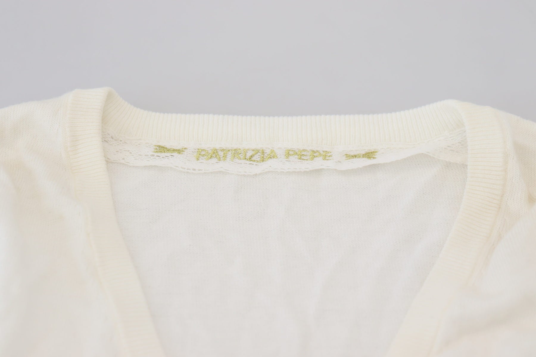 Patrizia Pepe Ivory V-Neck Long Sleeves Women Blouse Top | Regal Royce