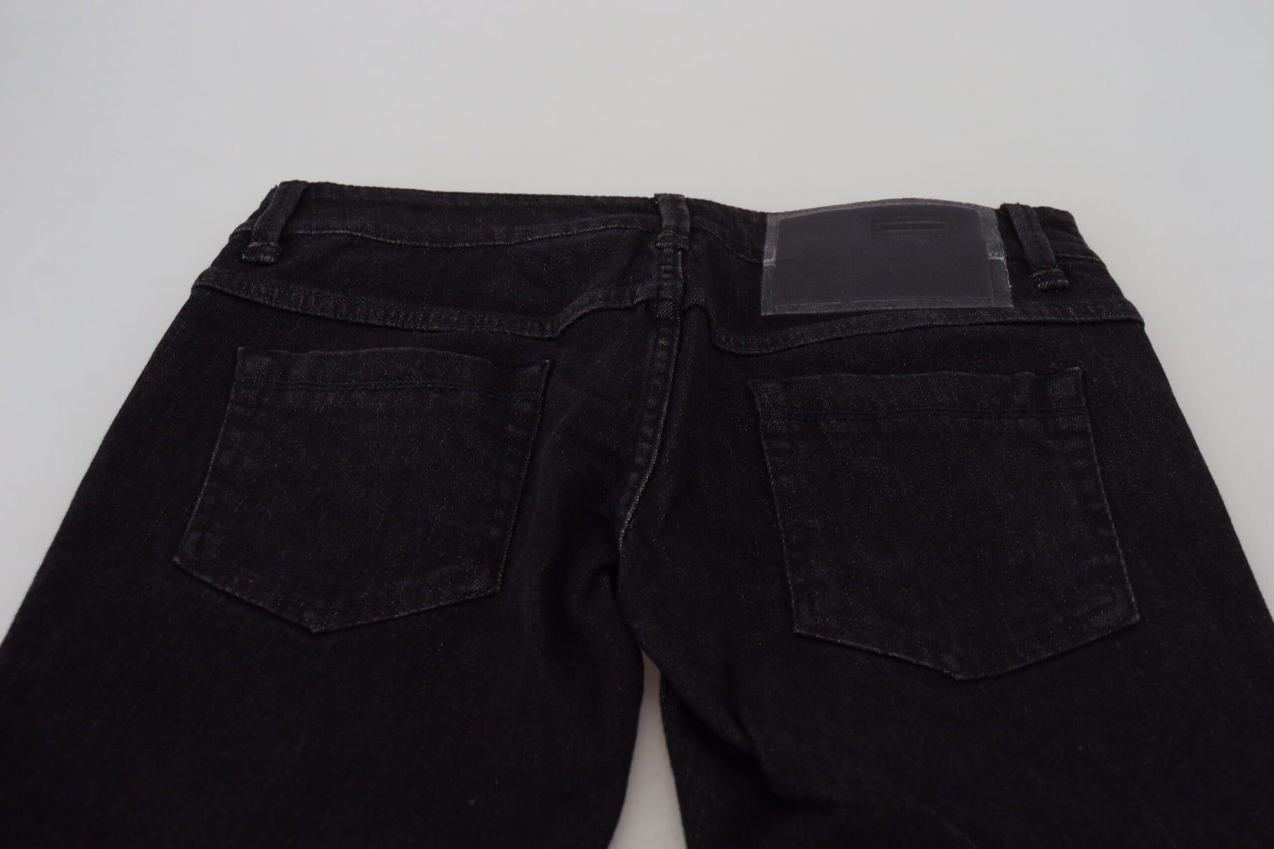 Acht Black Low Waist Slim Fit Cotton Denim Jeans | Regal Royce