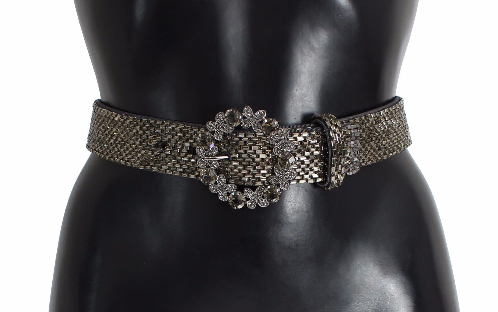 Dolce & Gabbana Multicolor Wide Crystal Buckle Sequined Belt | Regal Royce