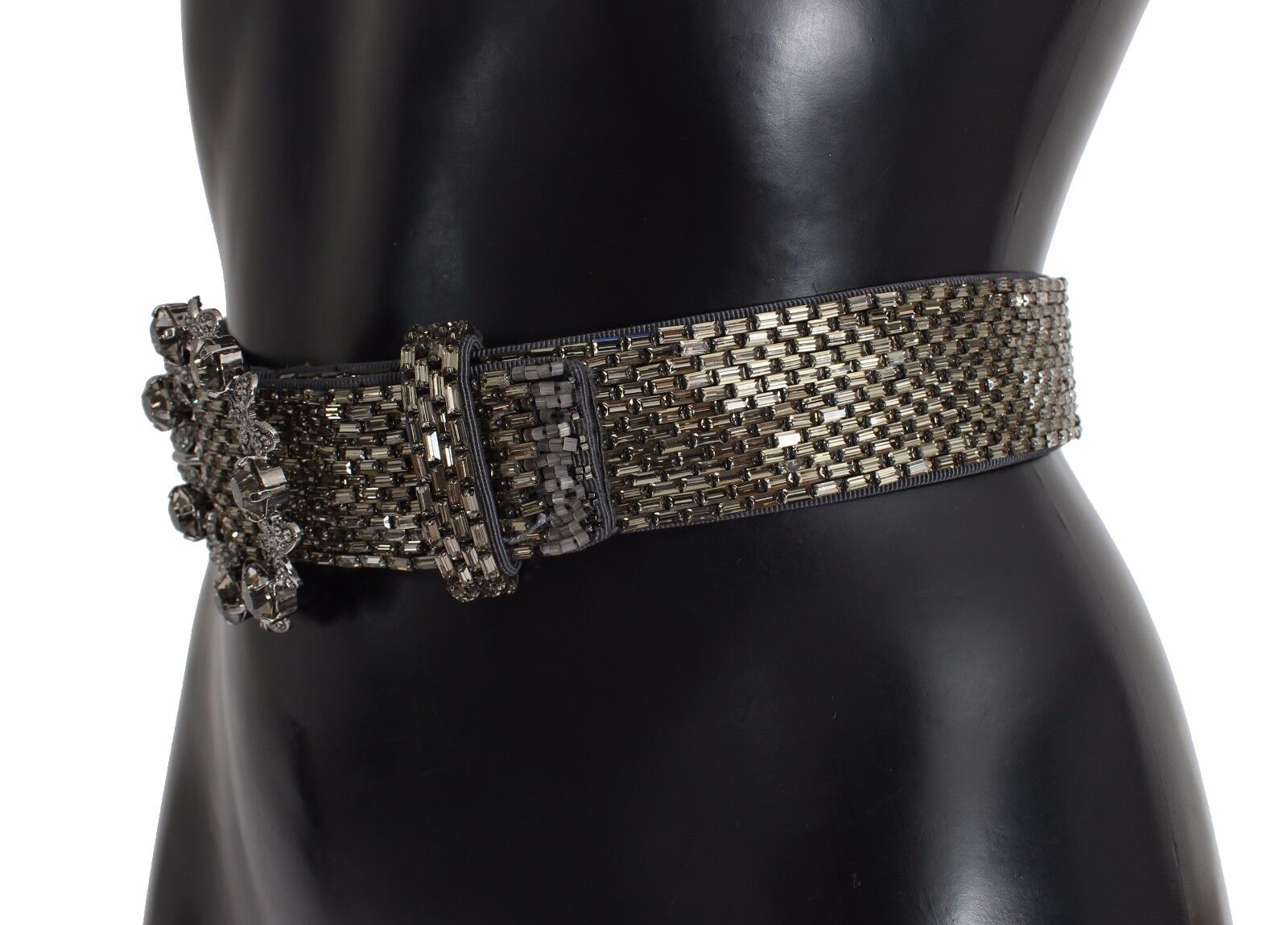 Dolce & Gabbana Multicolor Wide Crystal Buckle Sequined Belt | Regal Royce