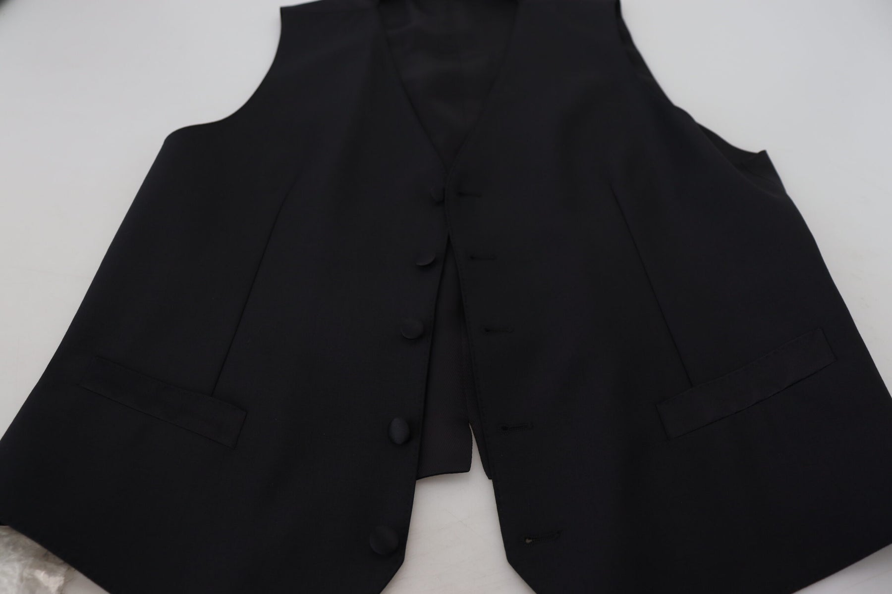 Dolce & Gabbana Black Virgin Wool Waistcoat Formal Vest | Regal Royce