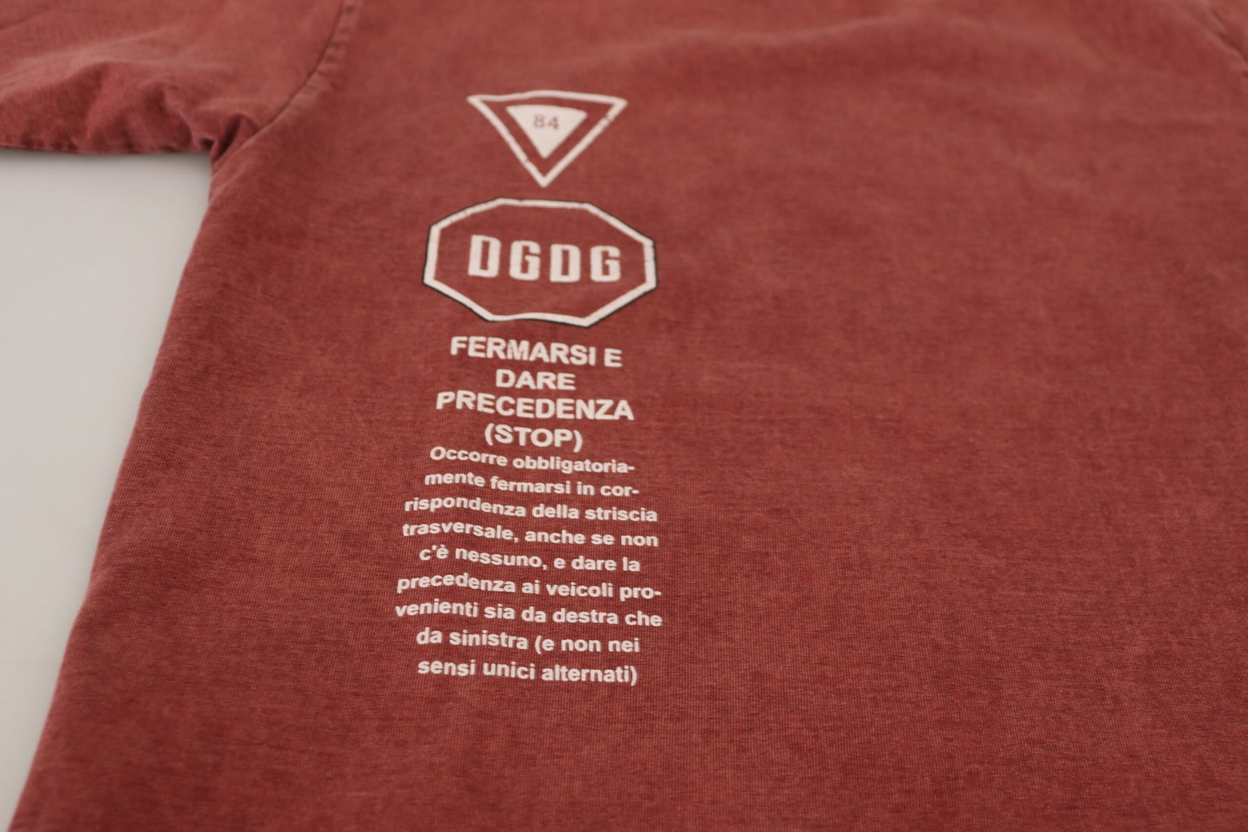 Dolce & Gabbana Maroon Print Round Neck Short Sleeves T-shirt | Regal Royce
