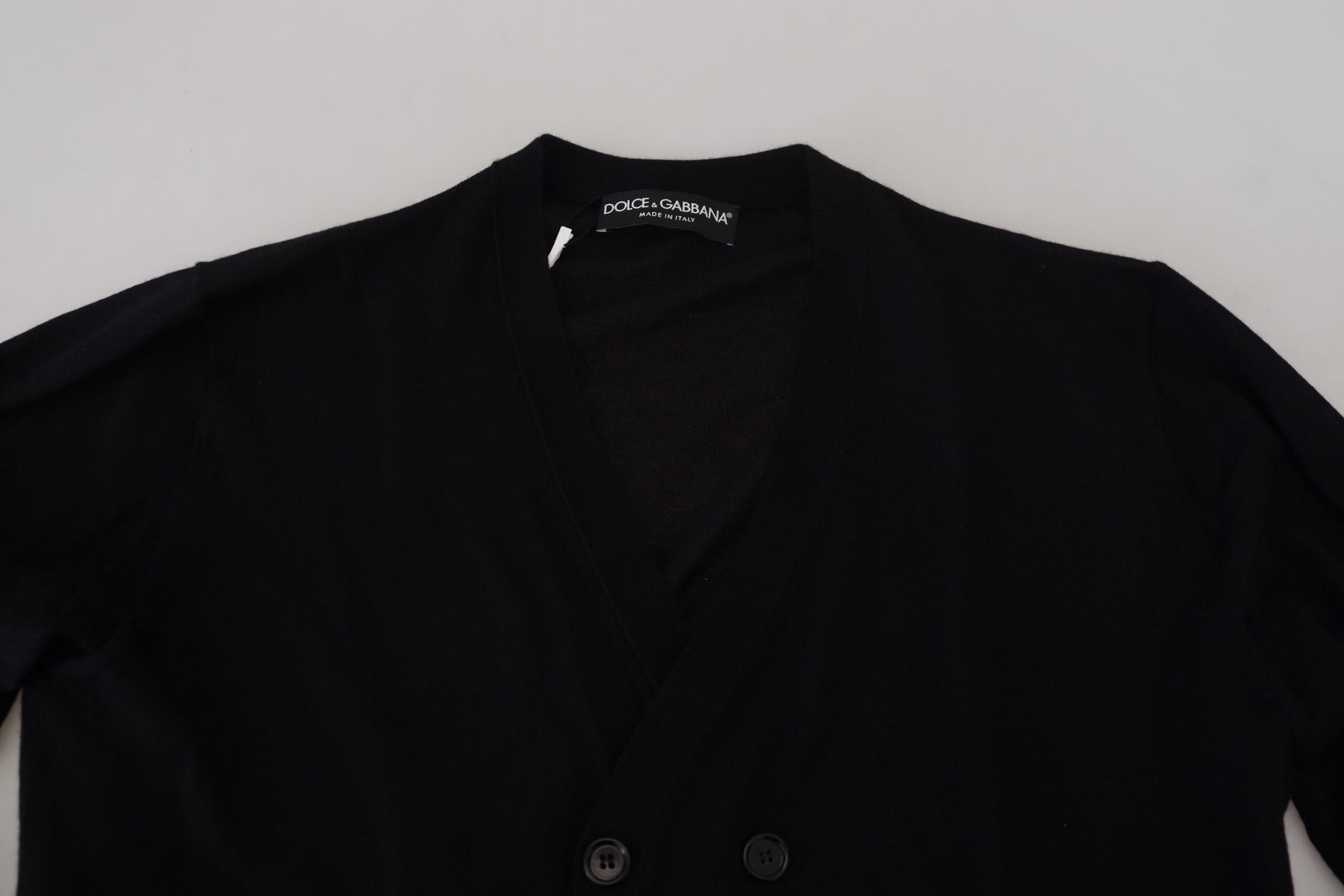 Dolce & Gabbana Black Cashmere Button Down Cardigan Sweater | Regal Royce