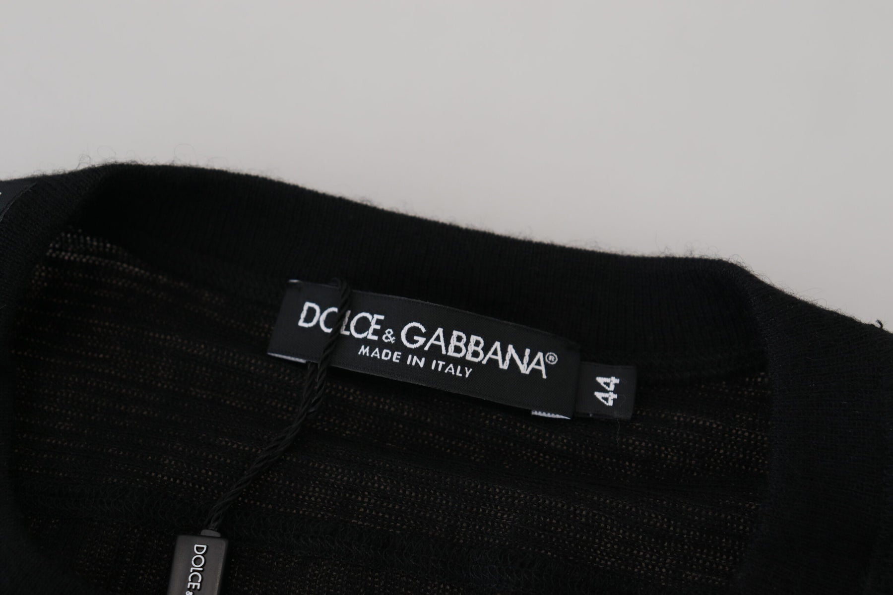 Dolce & Gabbana Black Cashmere Button Pullover Sweater | Regal Royce