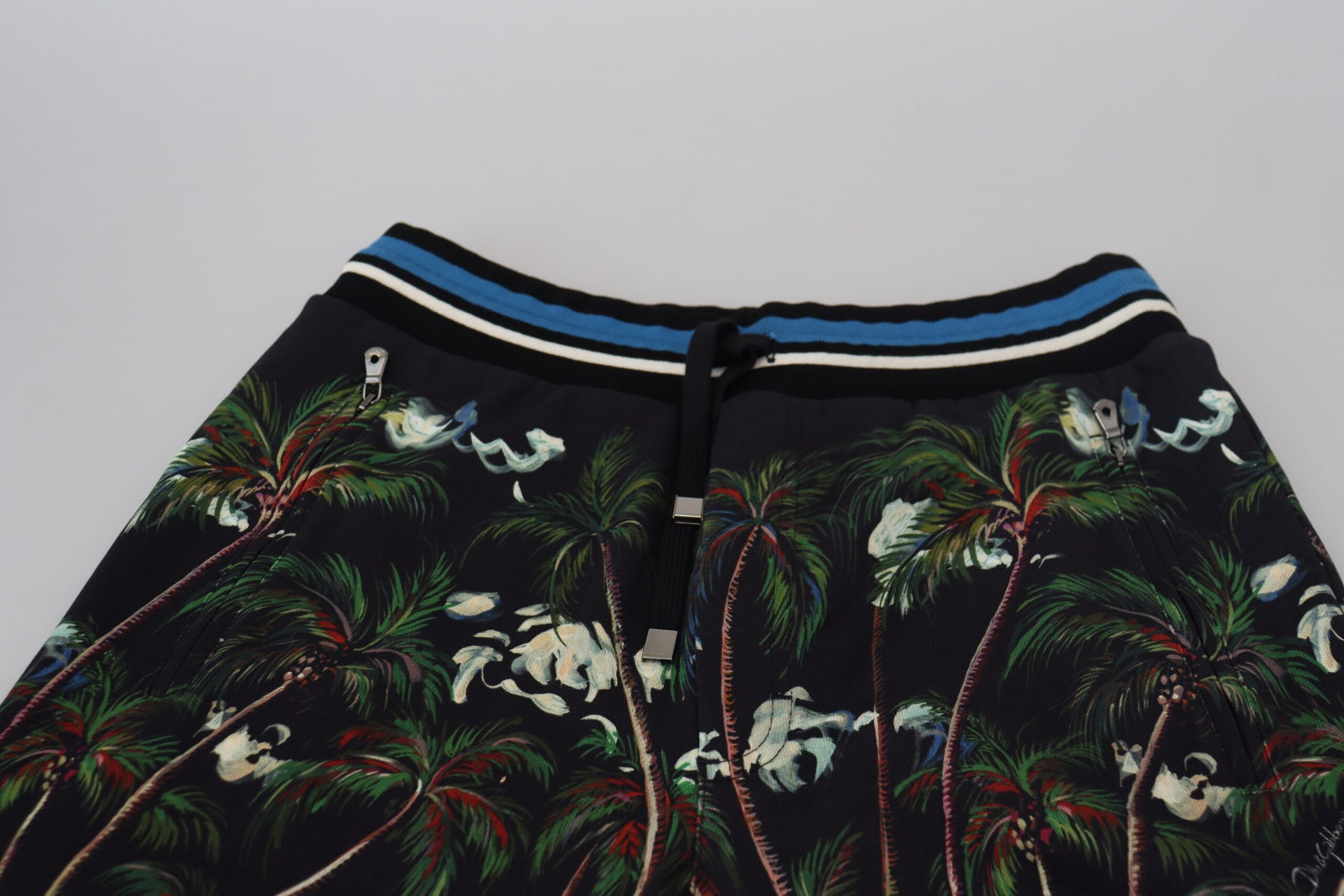 Dolce & Gabbana Black Cotton Volcano Print Casual Shorts | Regal Royce