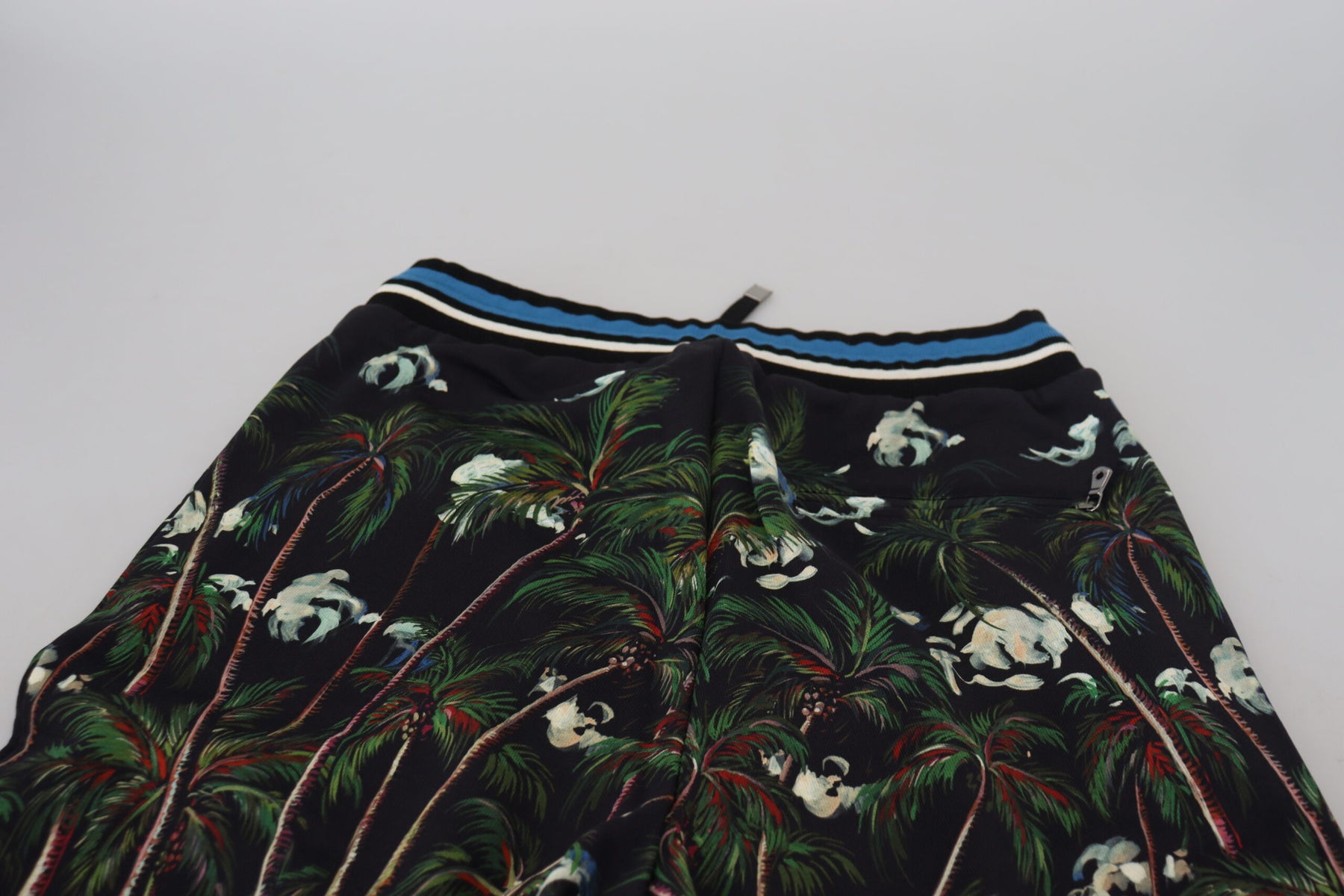 Dolce & Gabbana Black Cotton Volcano Print Casual Shorts | Regal Royce