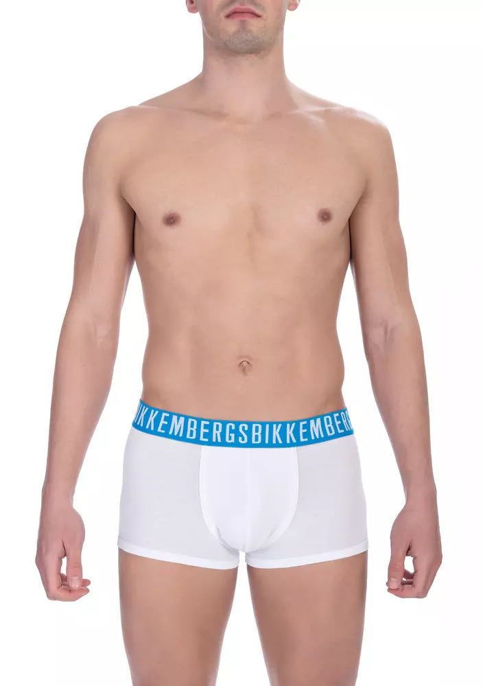 Bikkembergs White Cotton Men's Trunk Underwear | Regal Royce