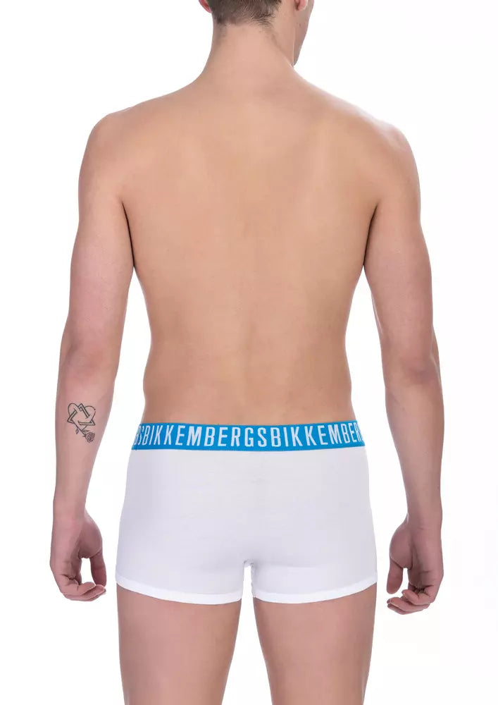 Bikkembergs White Cotton Men's Trunk Underwear | Regal Royce