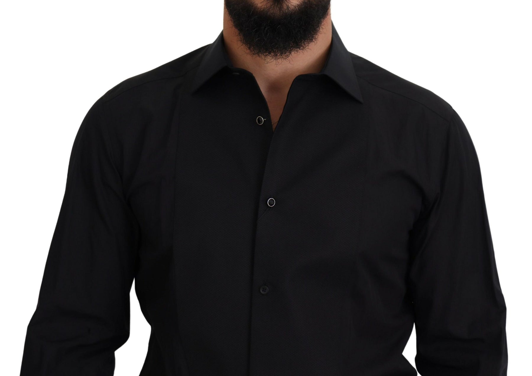 Dolce & Gabbana Black GOLD Cotton Collared Long Sleeve Shirt | Regal Royce