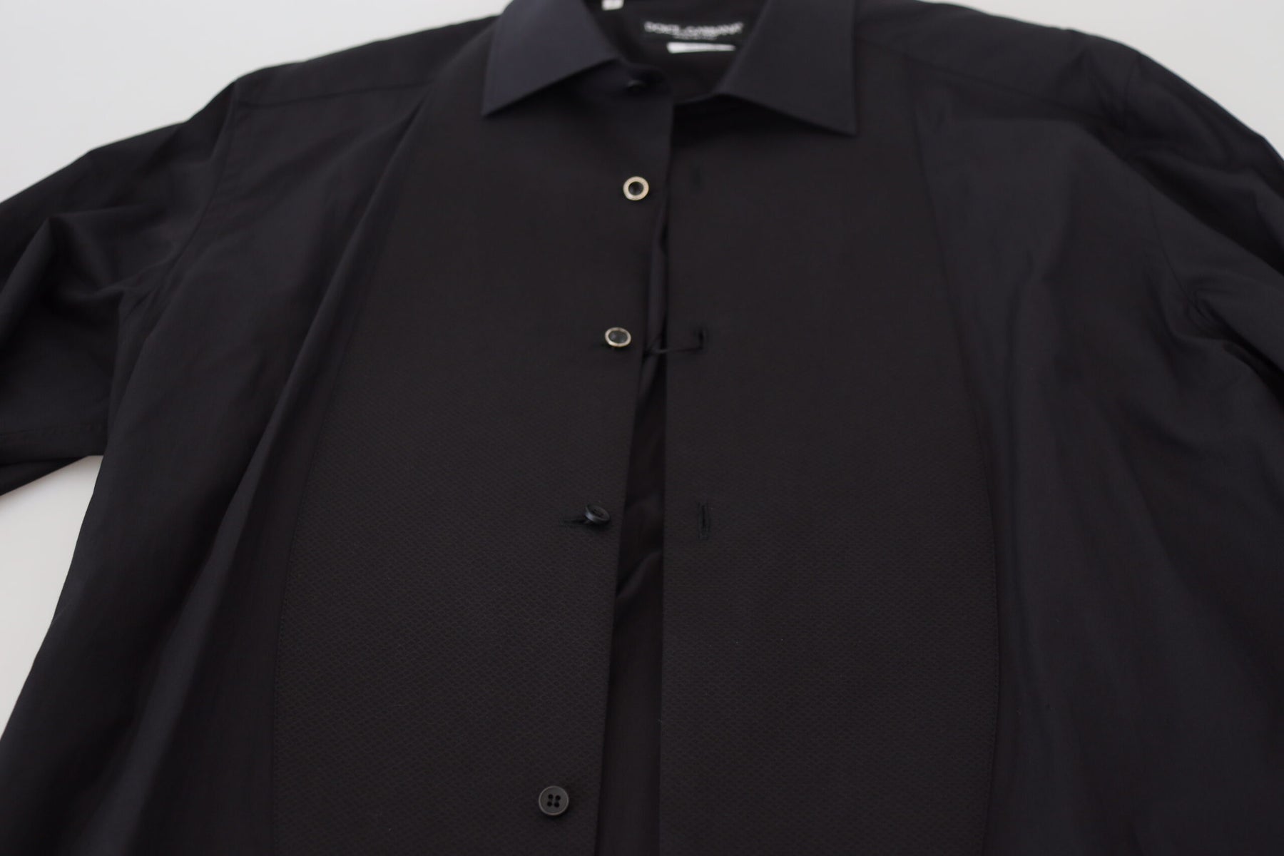 Dolce & Gabbana Black GOLD Cotton Collared Long Sleeve Shirt | Regal Royce