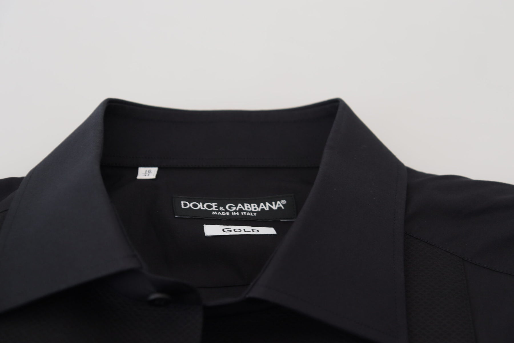 Dolce & Gabbana Black GOLD Cotton Collared Long Sleeve Shirt | Regal Royce