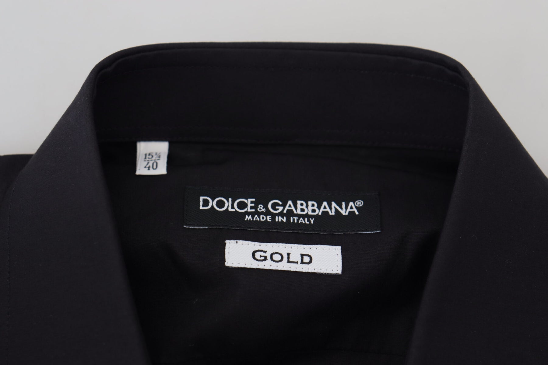 Dolce & Gabbana Black Floral Embroidery Men Long Sleeves GOLD Shirt | Regal Royce