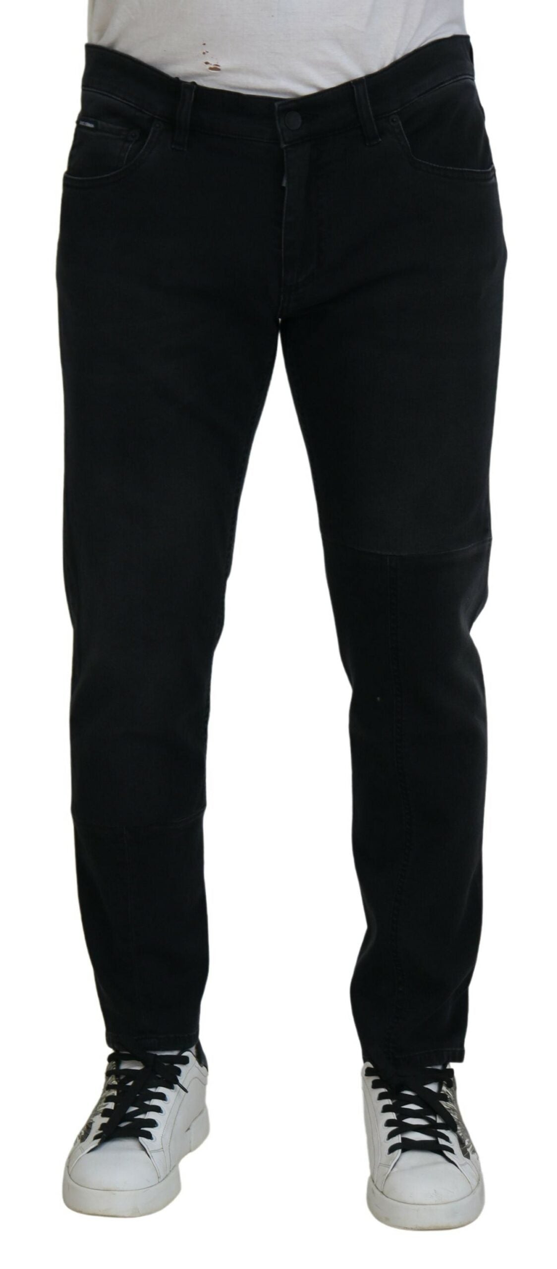 Dolce & Gabbana Black Angel Embroidery Skinny Denim Jeans | Regal Royce