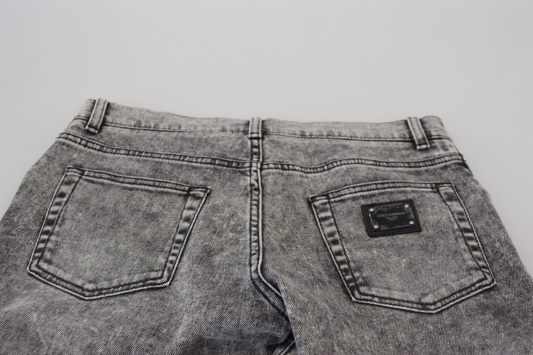 Dolce & Gabbana Grey Washed Cotton Slim Fit Men Denim Jeans | Regal Royce