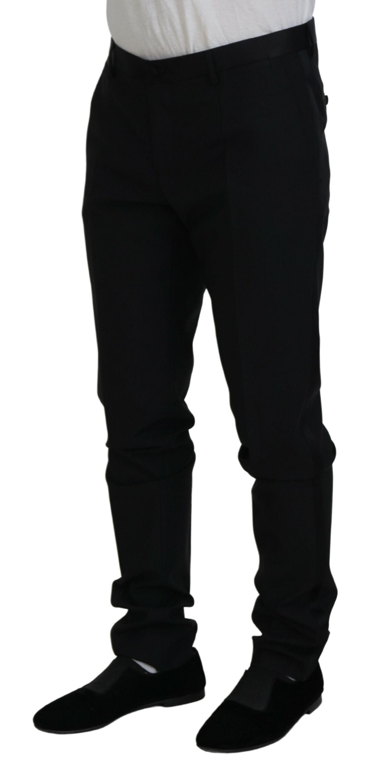 Dolce & Gabbana Black Wool Chino Dress Formal Pants | Regal Royce