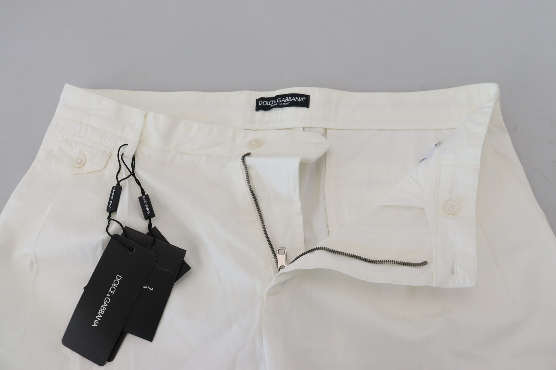 Dolce & Gabbana White Cotton Skinny Chino Pants | Regal Royce