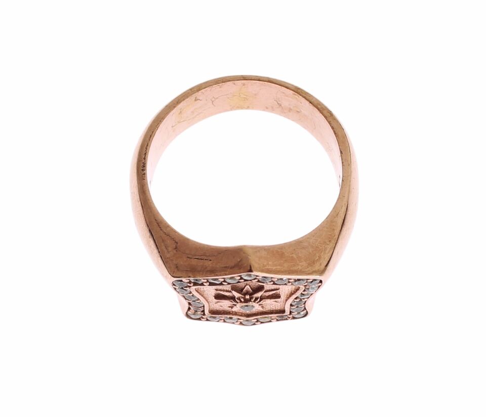 Nialaya Pink Gold 925 Silver Authentic Clear Ring | Regal Royce