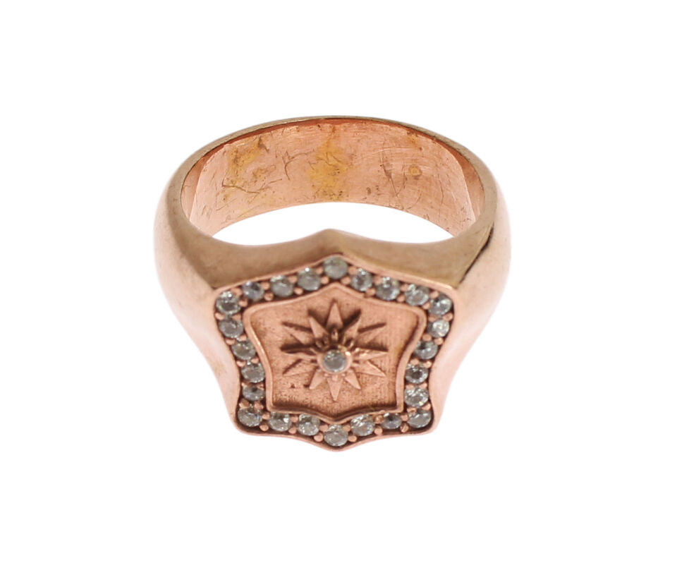 Nialaya Pink Gold 925 Silver Authentic Clear Ring | Regal Royce