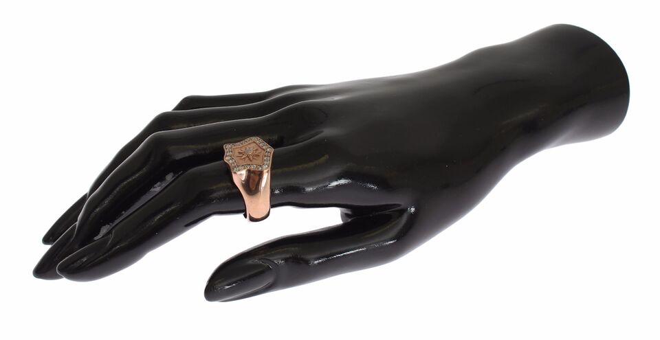 Nialaya Pink Gold 925 Silver Authentic Clear Ring | Regal Royce