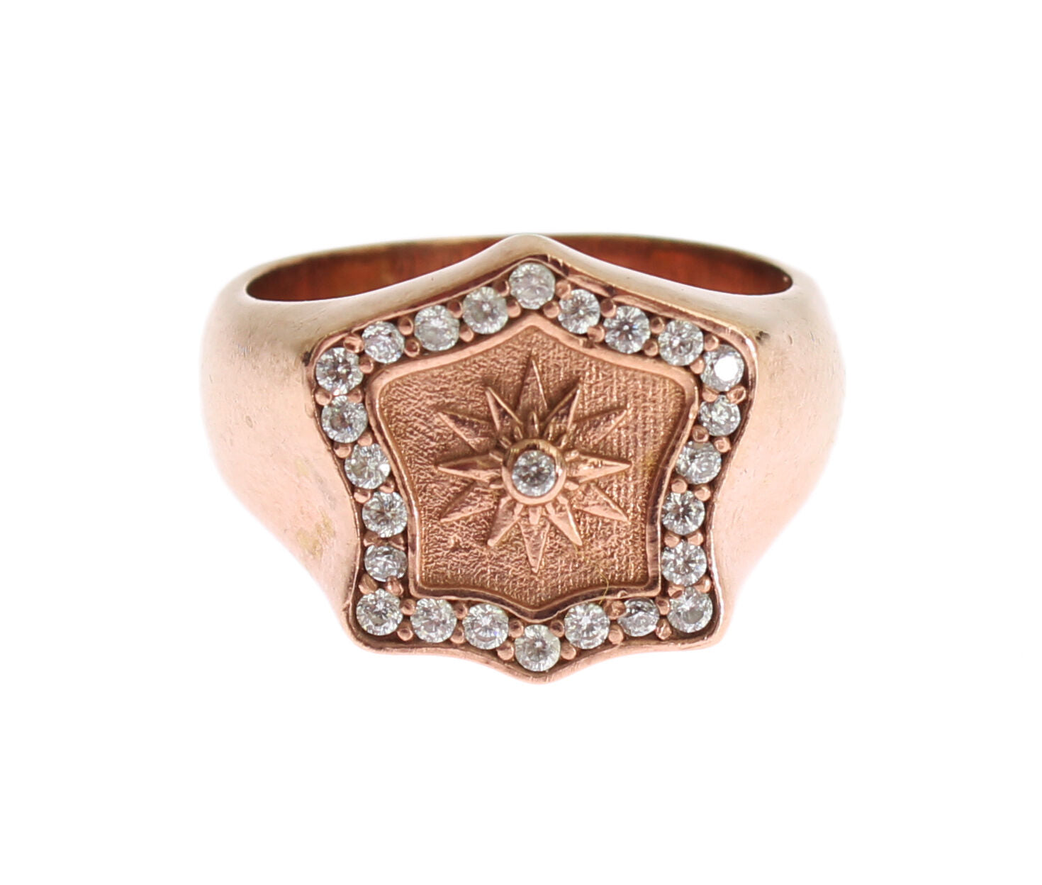 Nialaya Pink Gold 925 Silver Authentic Clear Ring | Regal Royce