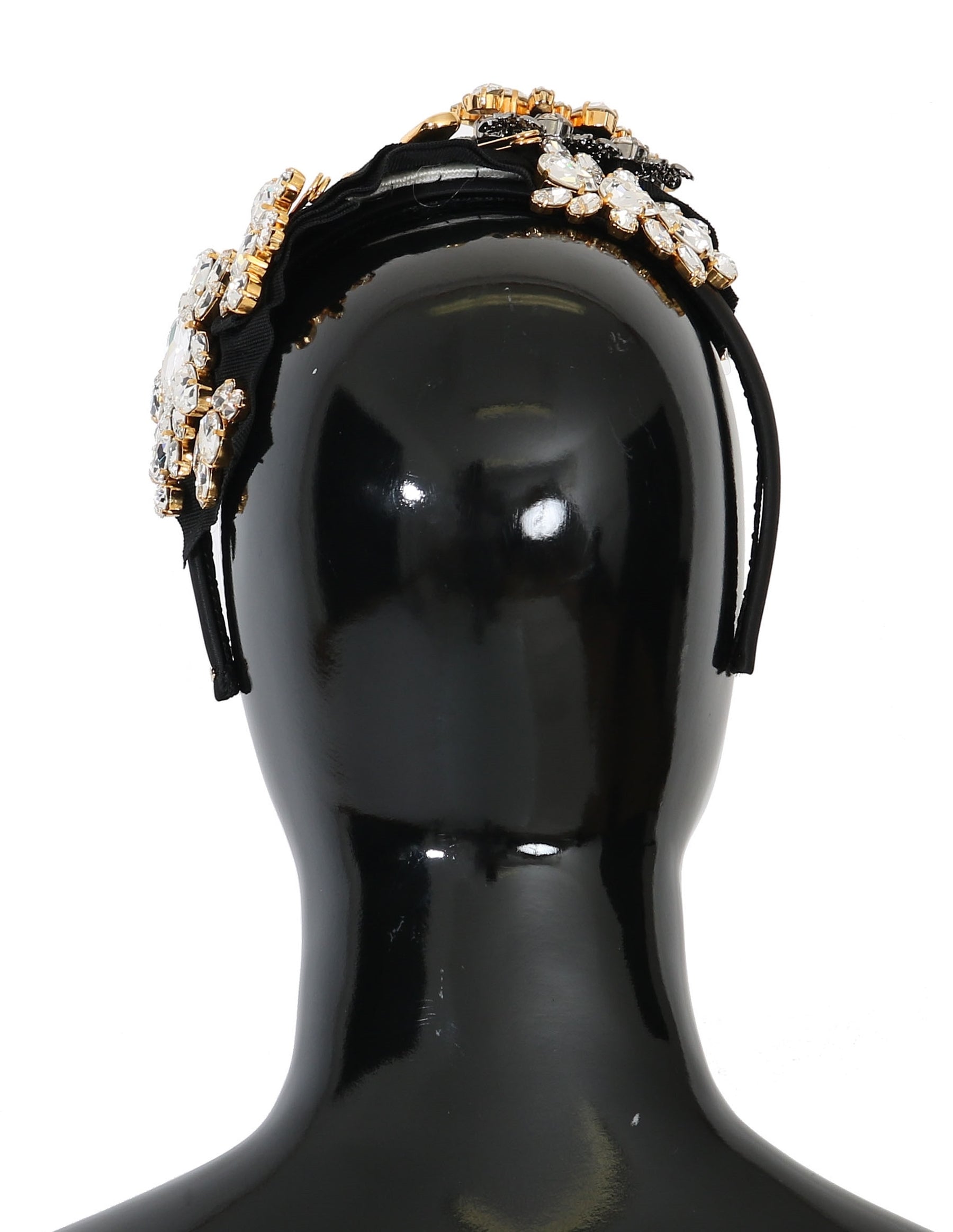 Dolce & Gabbana Black Crystal White Hair Parrucchiera Headband Diadem | Regal Royce