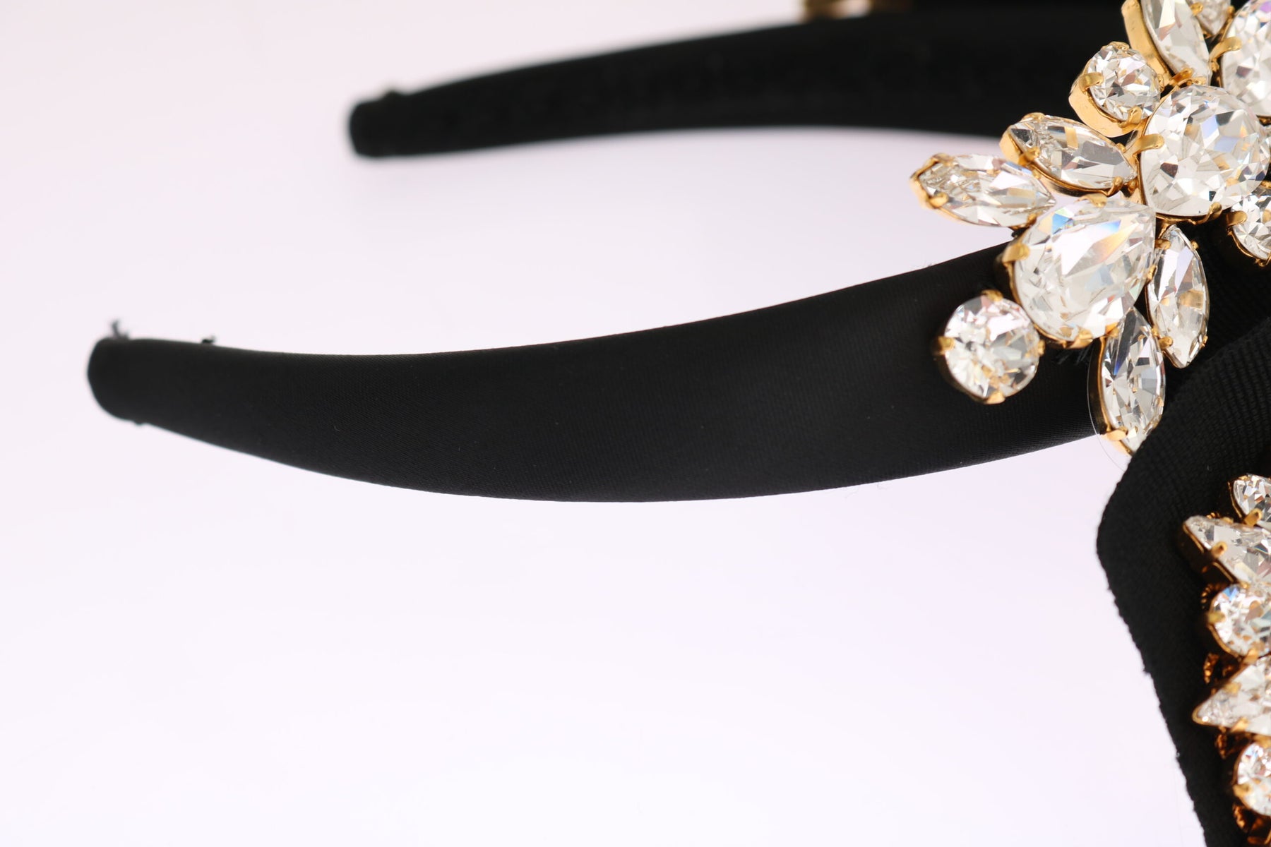 Dolce & Gabbana Black Crystal White Hair Parrucchiera Headband Diadem | Regal Royce