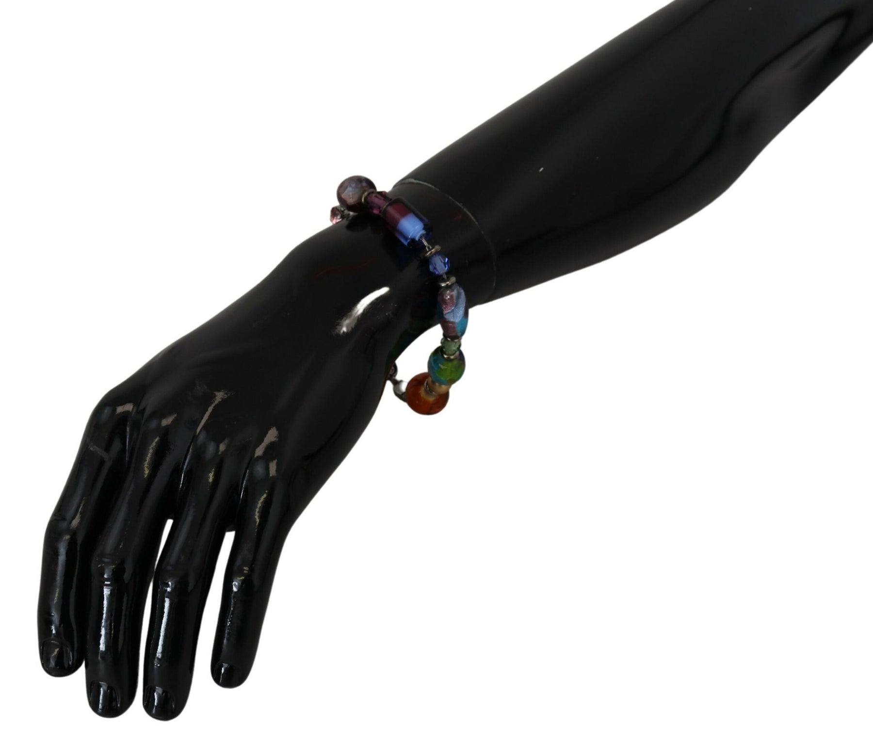 Dolce & Gabbana multicolor Silver Chain Brass Beaded Lobster Clasp Bracelet | Regal Royce