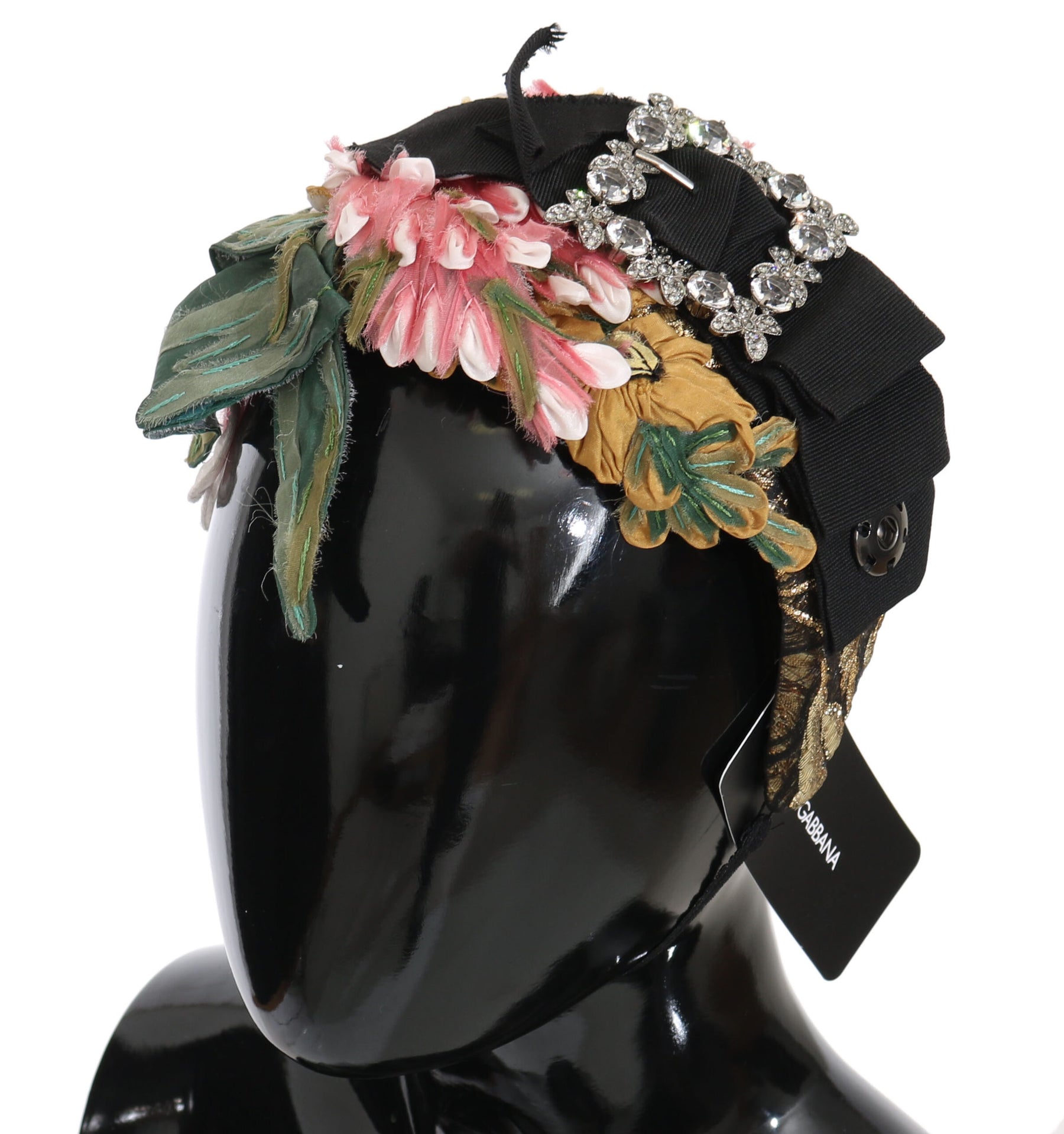Dolce & Gabbana Multicolor Tiara Floral Crystal Bow Diadem Headband | Regal Royce
