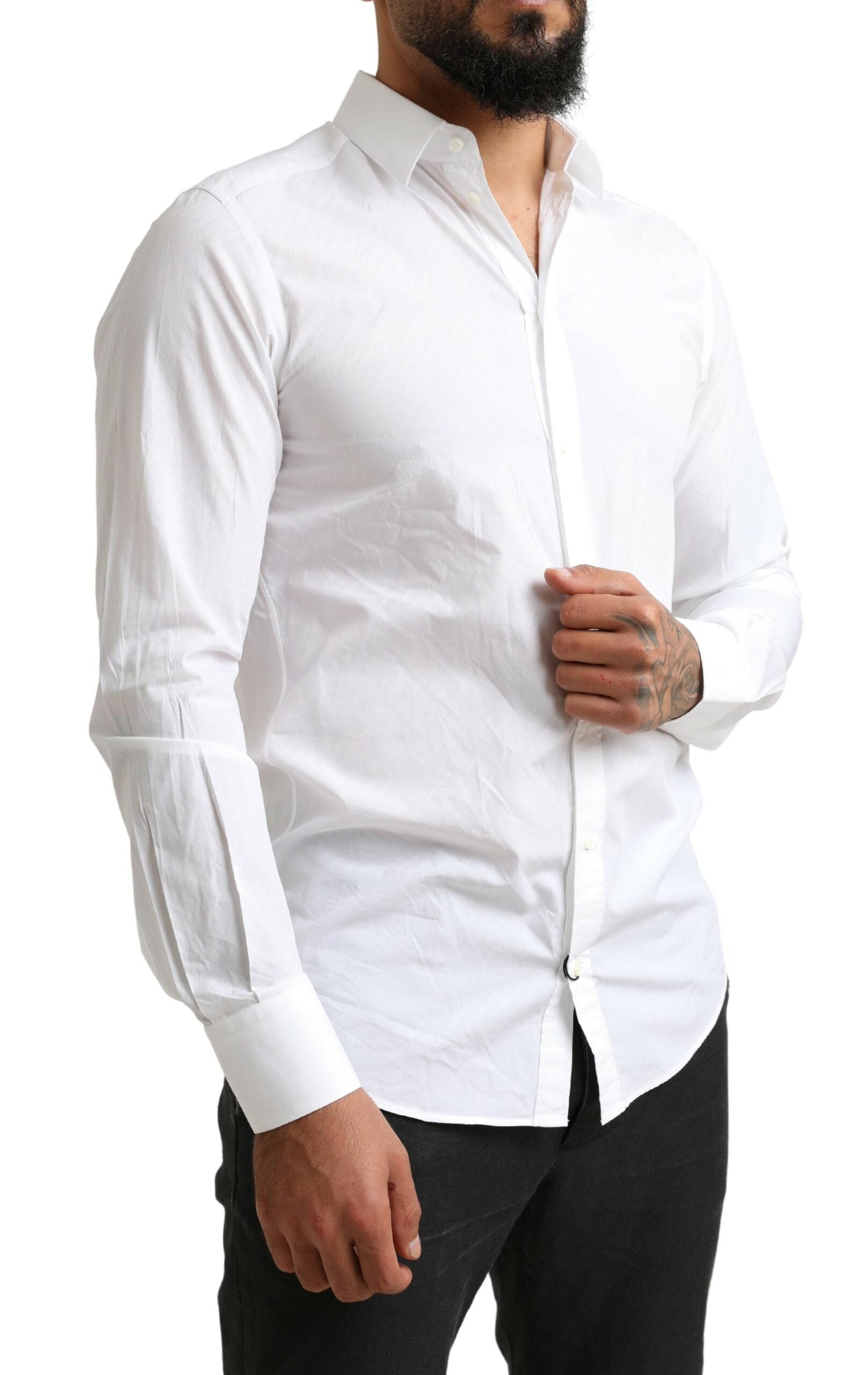 Dolce & Gabbana White MARTINI Cotton Dress Formal Shirt | Regal Royce
