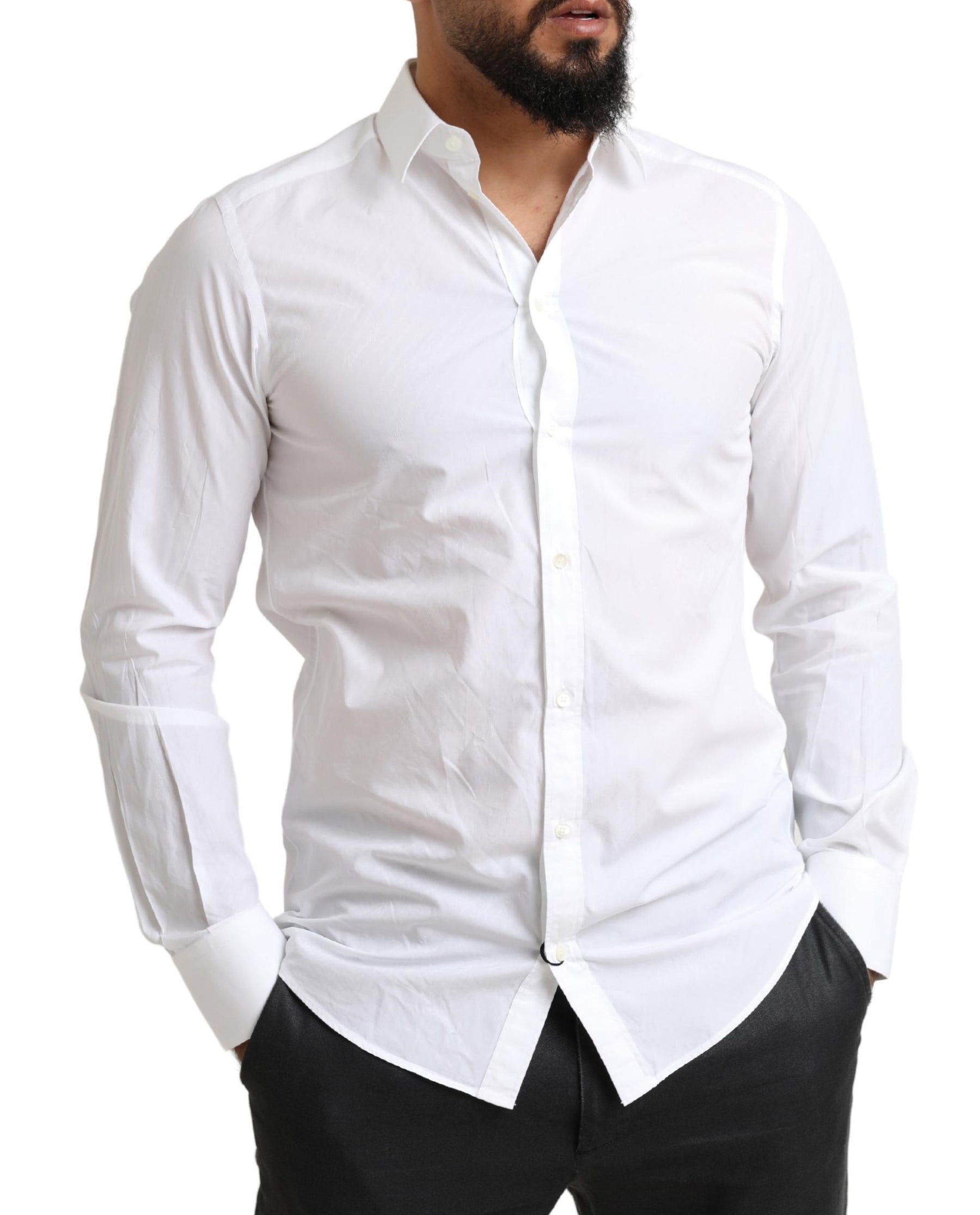 Dolce & Gabbana White MARTINI Cotton Dress Formal Shirt | Regal Royce